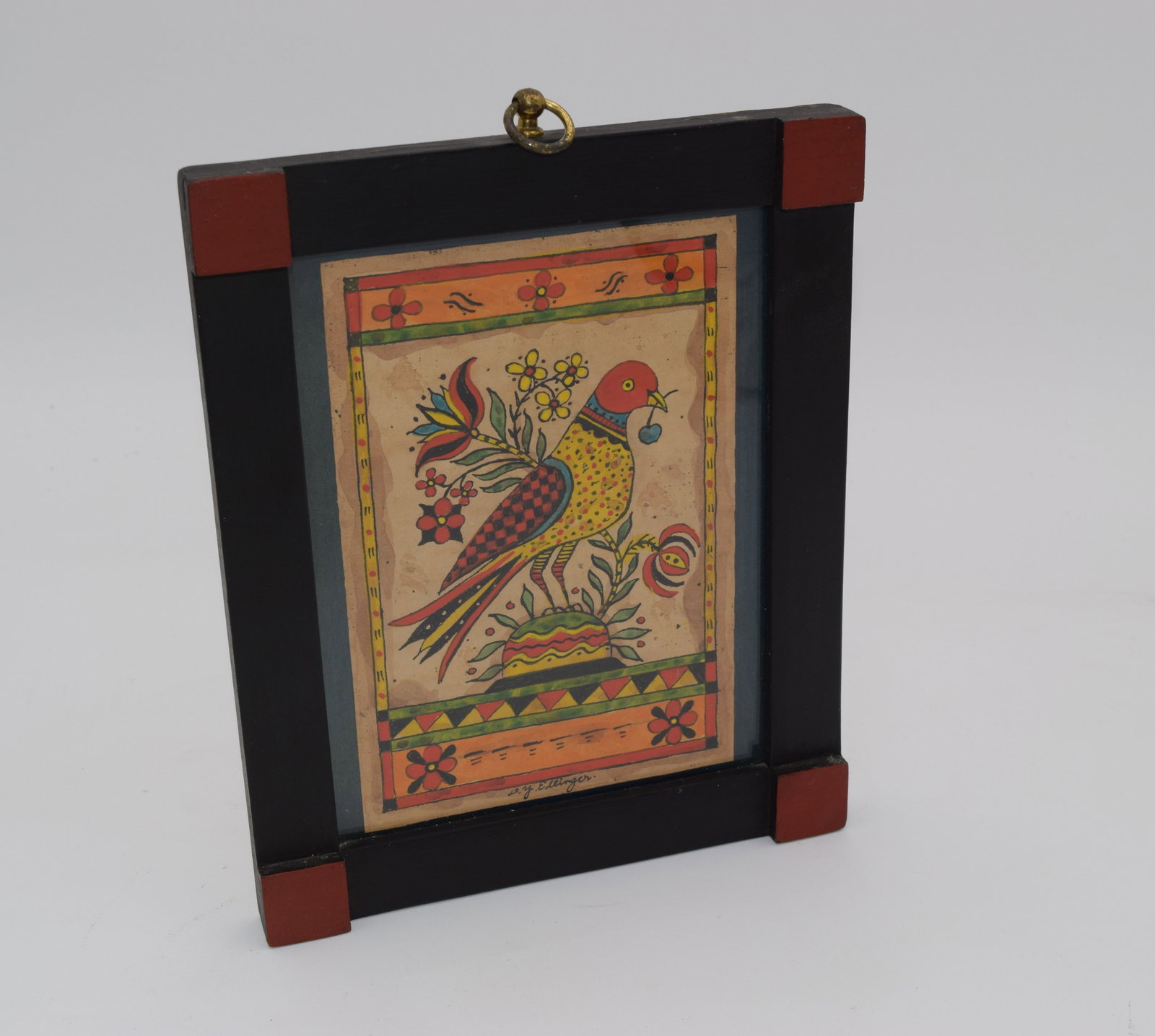 David Y Ellinger American Folk Art Framed Watercolors (1 of 5)