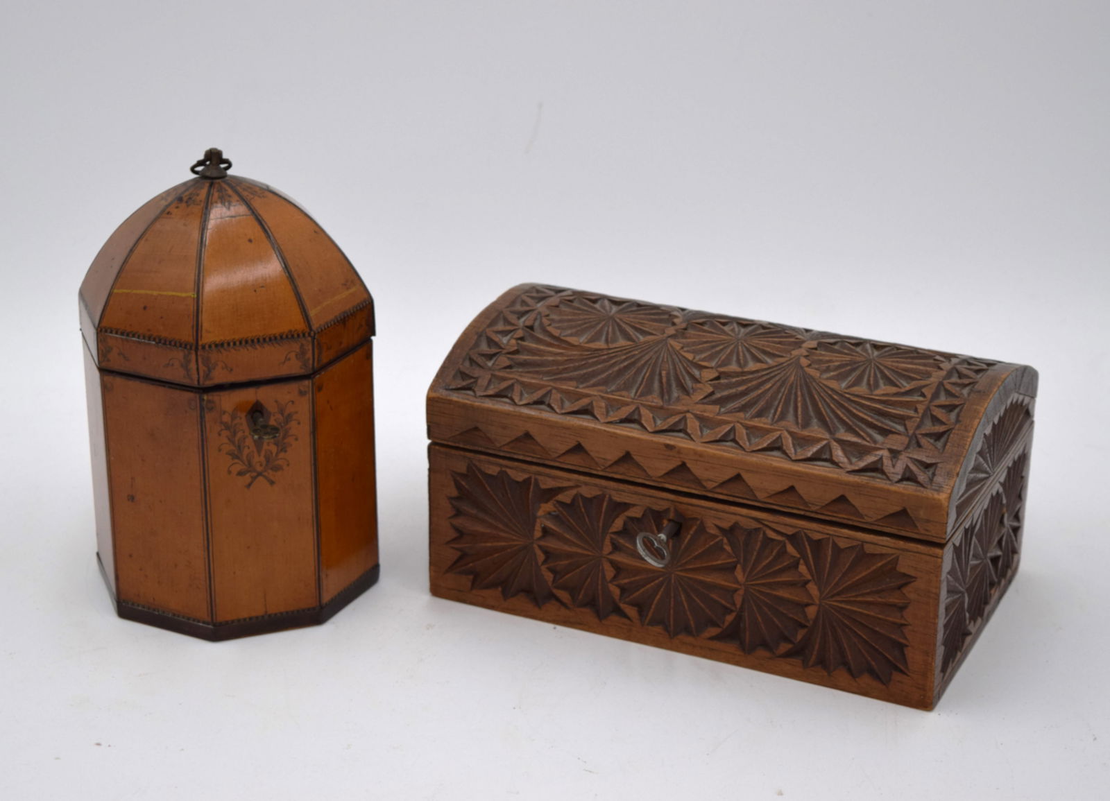 Early American Wood Document Box and Tea Caddy (1 of 7)