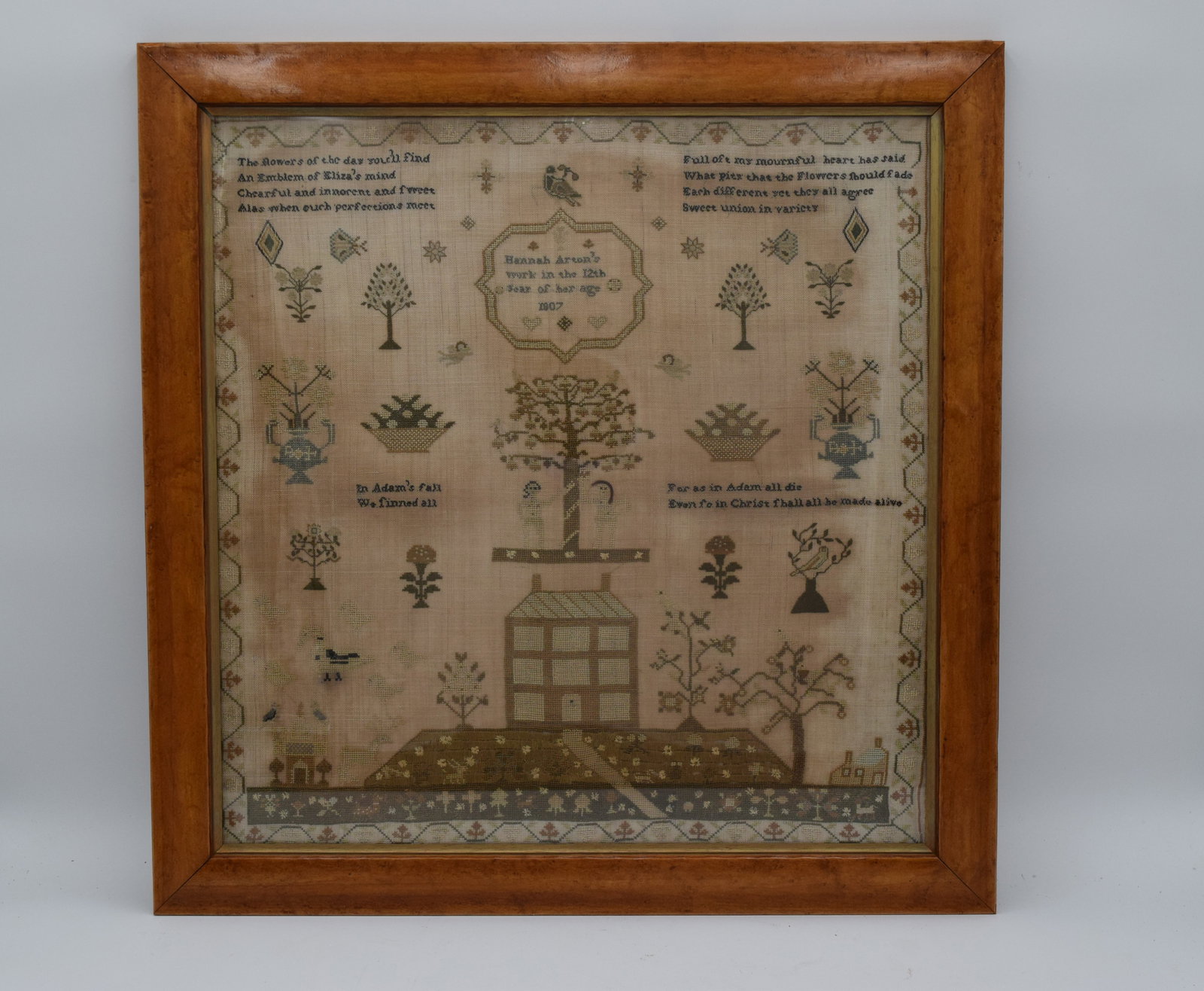 Antique Framed Stitch Work Sampler c1807 (1 of 8)