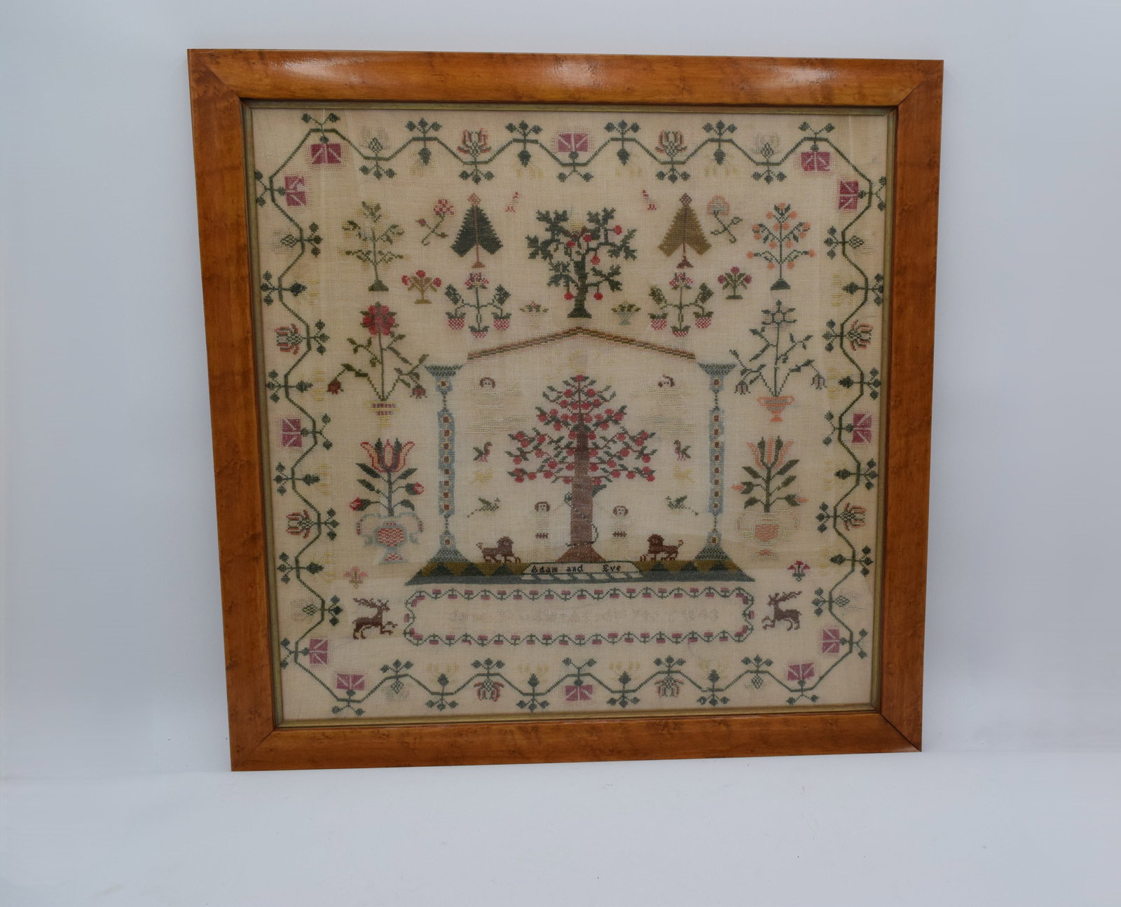 Antique Framed Stitch Work Sampler c1843 (1 of 7)