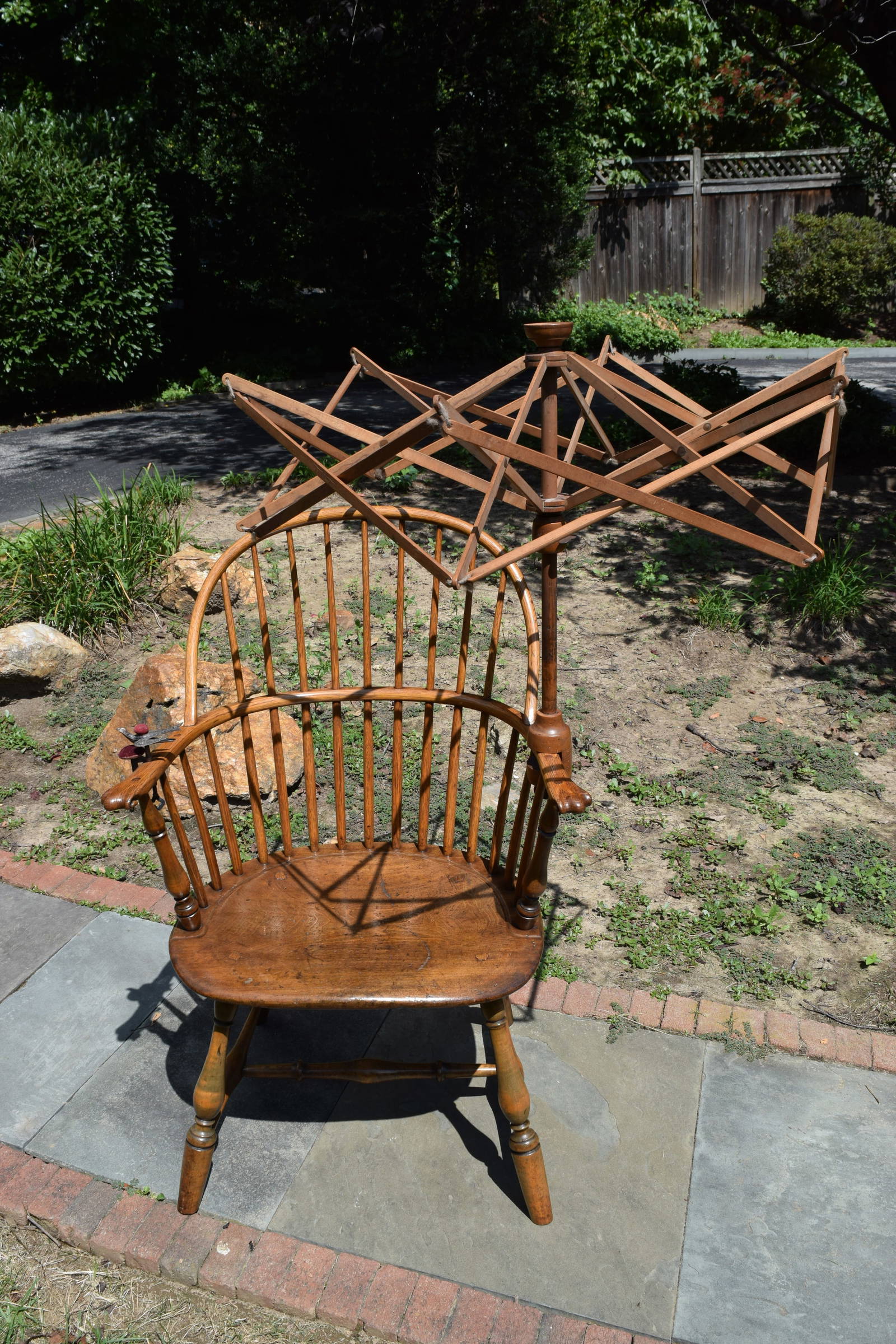 Antique Early 19th Century Windsor Armchair With Yarn Swift Auction