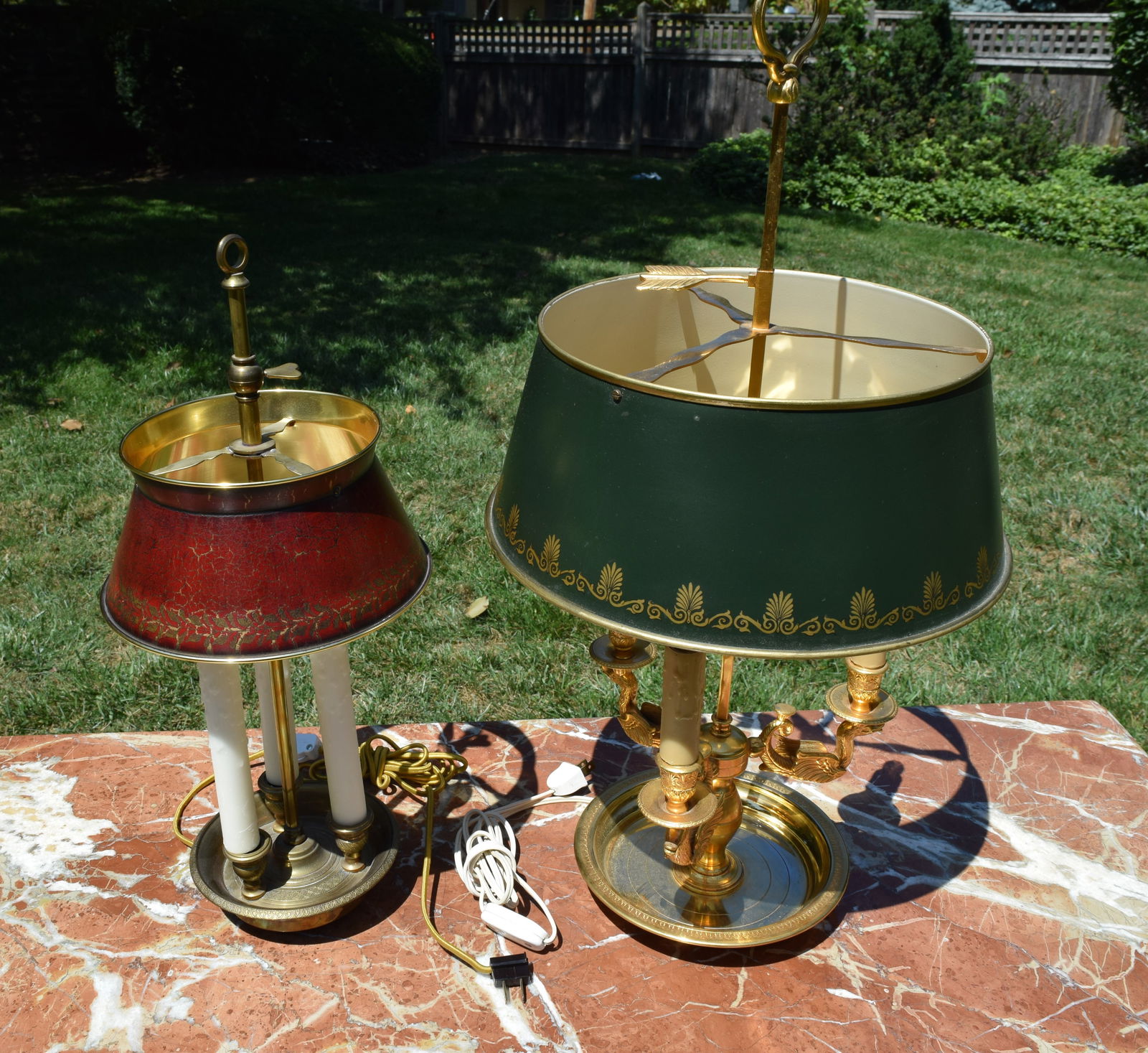 Pair of Bouillotte Brass Candle Style Table Lamps (1 of 10)