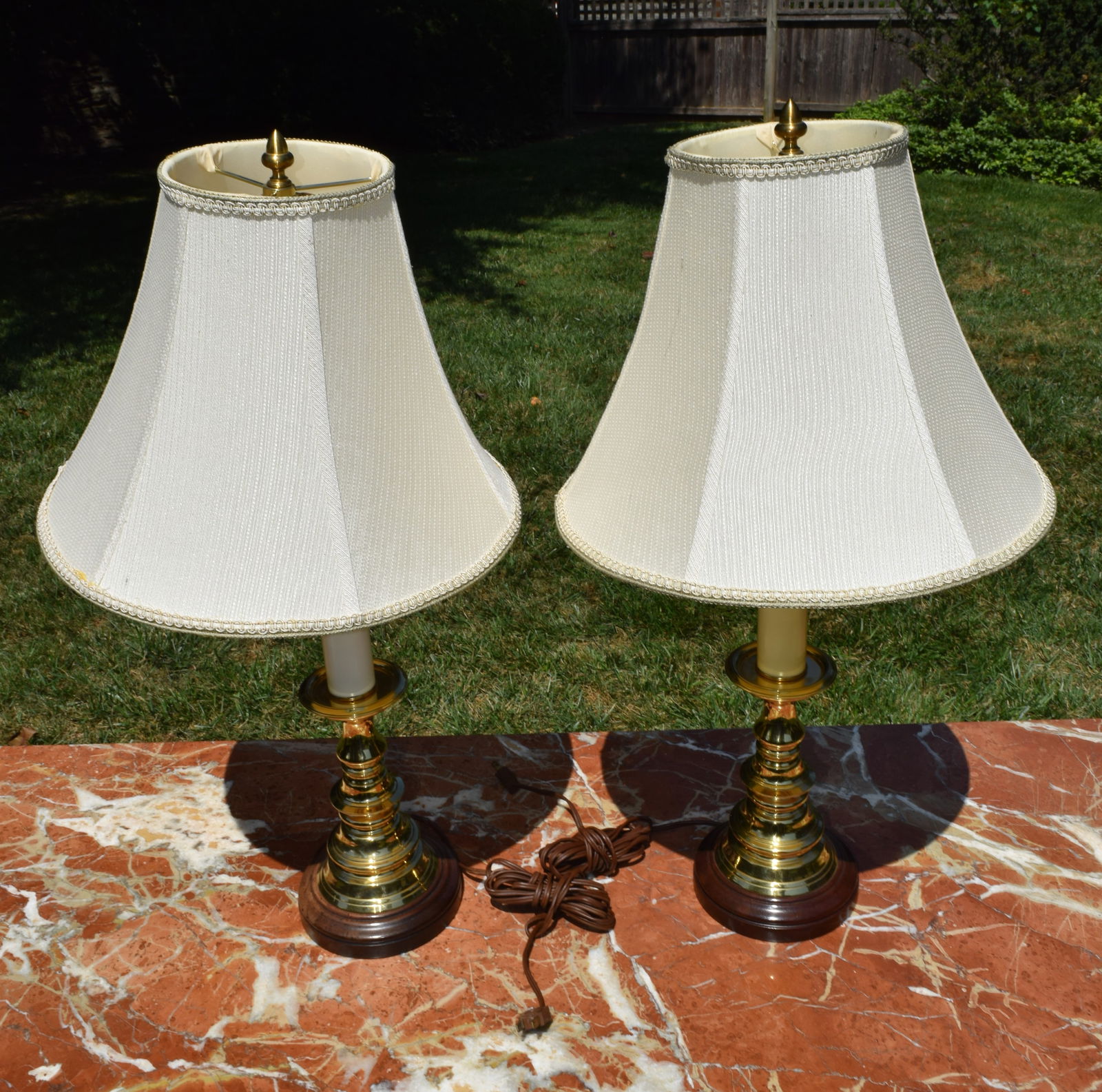 Pair of Brass Candlestick Table Lamps (1 of 6)