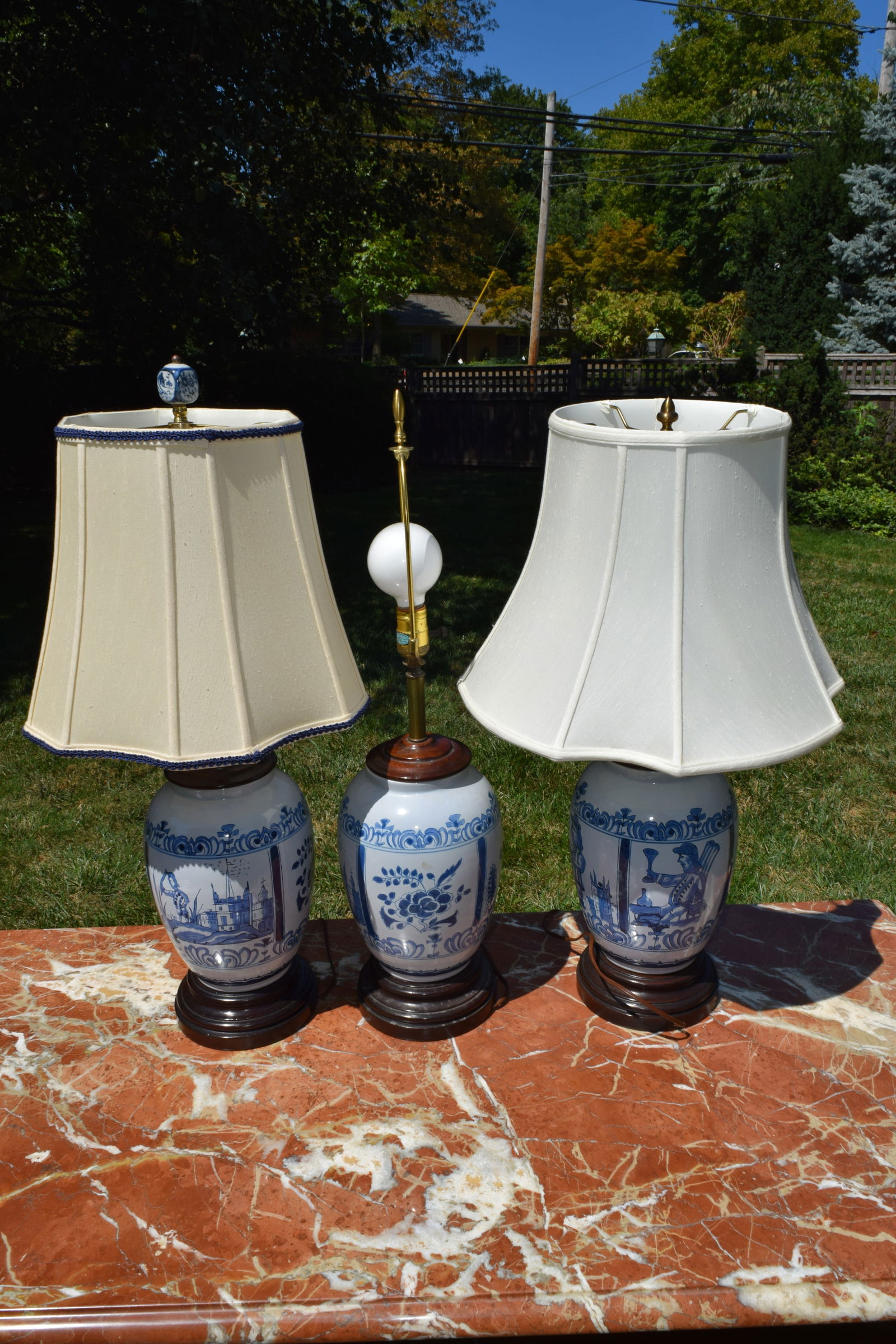 Set of 3 Royal Delft Pottery Jar Vase Lamps (1 of 8)