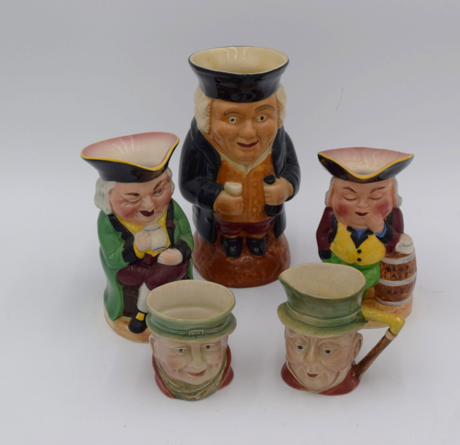 Set Of 5 Ceramic Tobywear Period Figures Jugs Mugs (1 of 8)