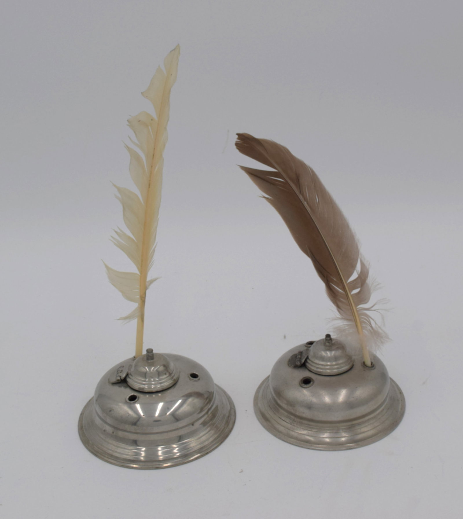 Pair Of Colonial Williamsburg Stieff Pewter Inkwells (1 of 5)