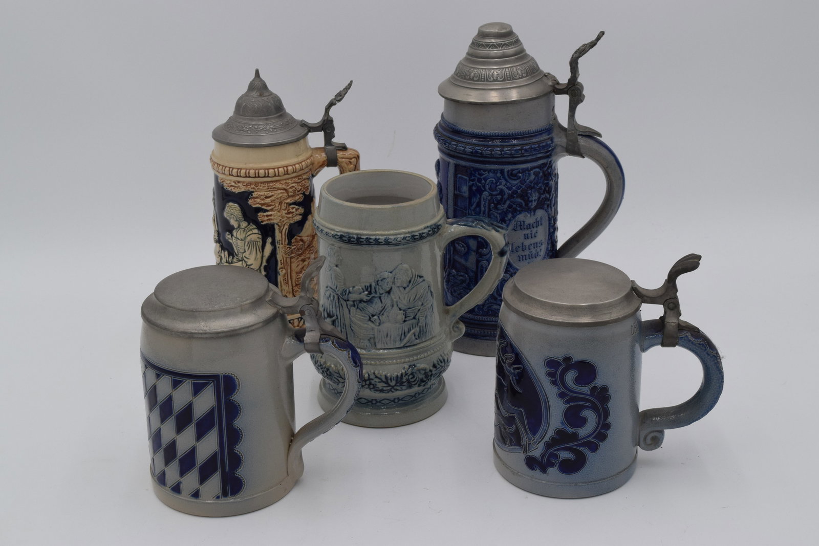 Set Of 5 Beer Stein Mugs (5 pc) (1 of 8)
