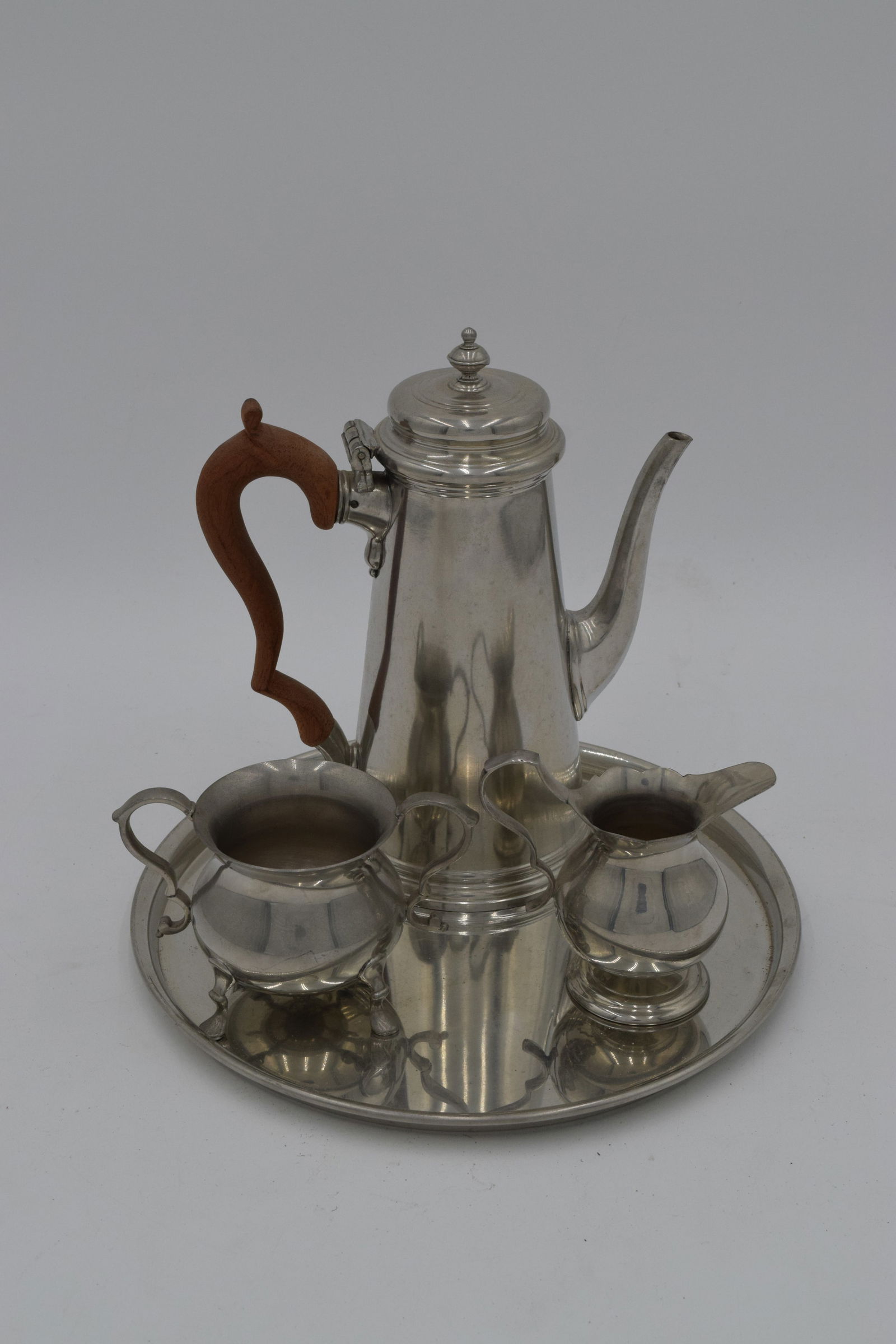 Colonial Williamsburg Stieff Pewter Tea Set (4 pc) (1 of 4)