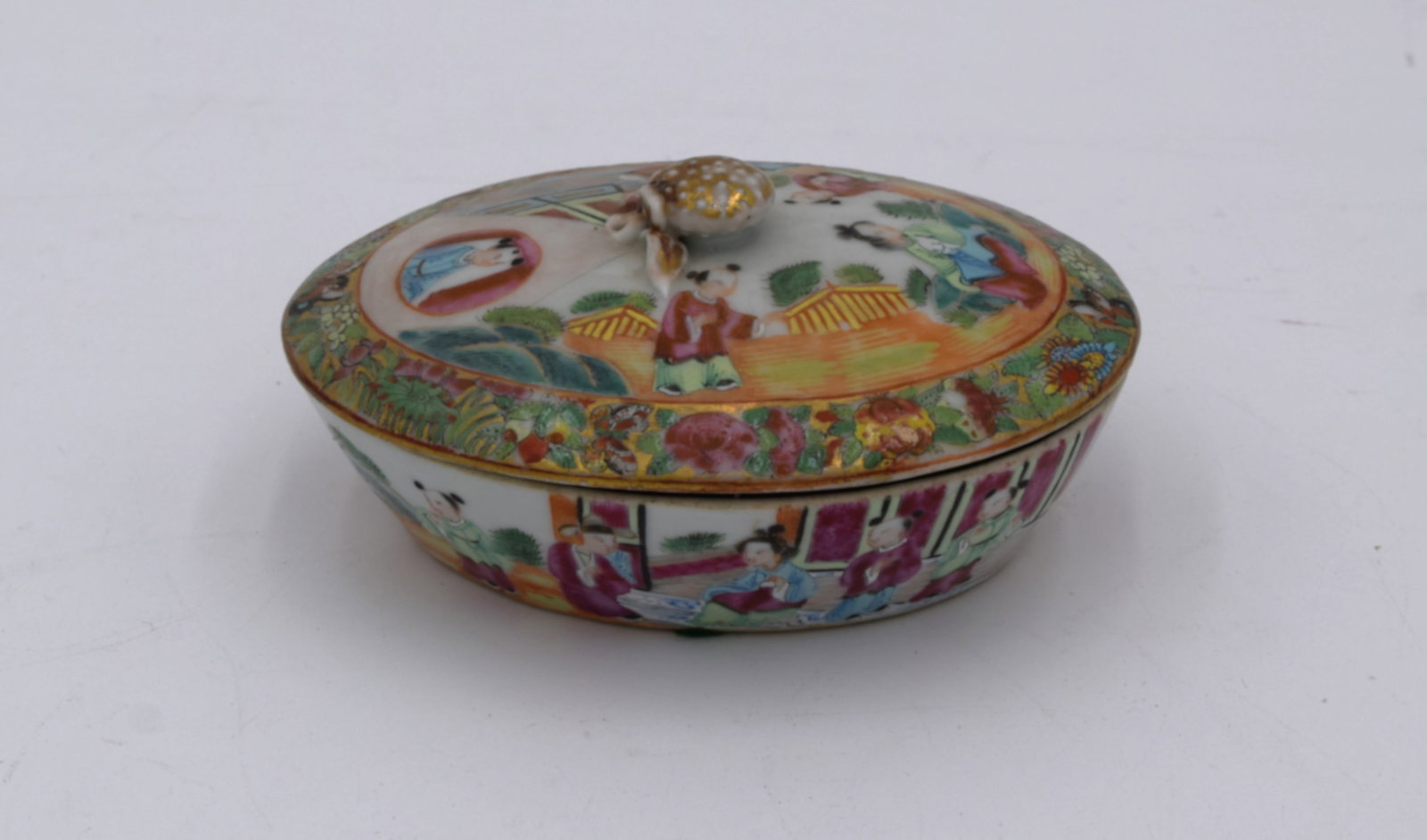 Early Antique Rose Mandarin Covered Dish (1 of 9)
