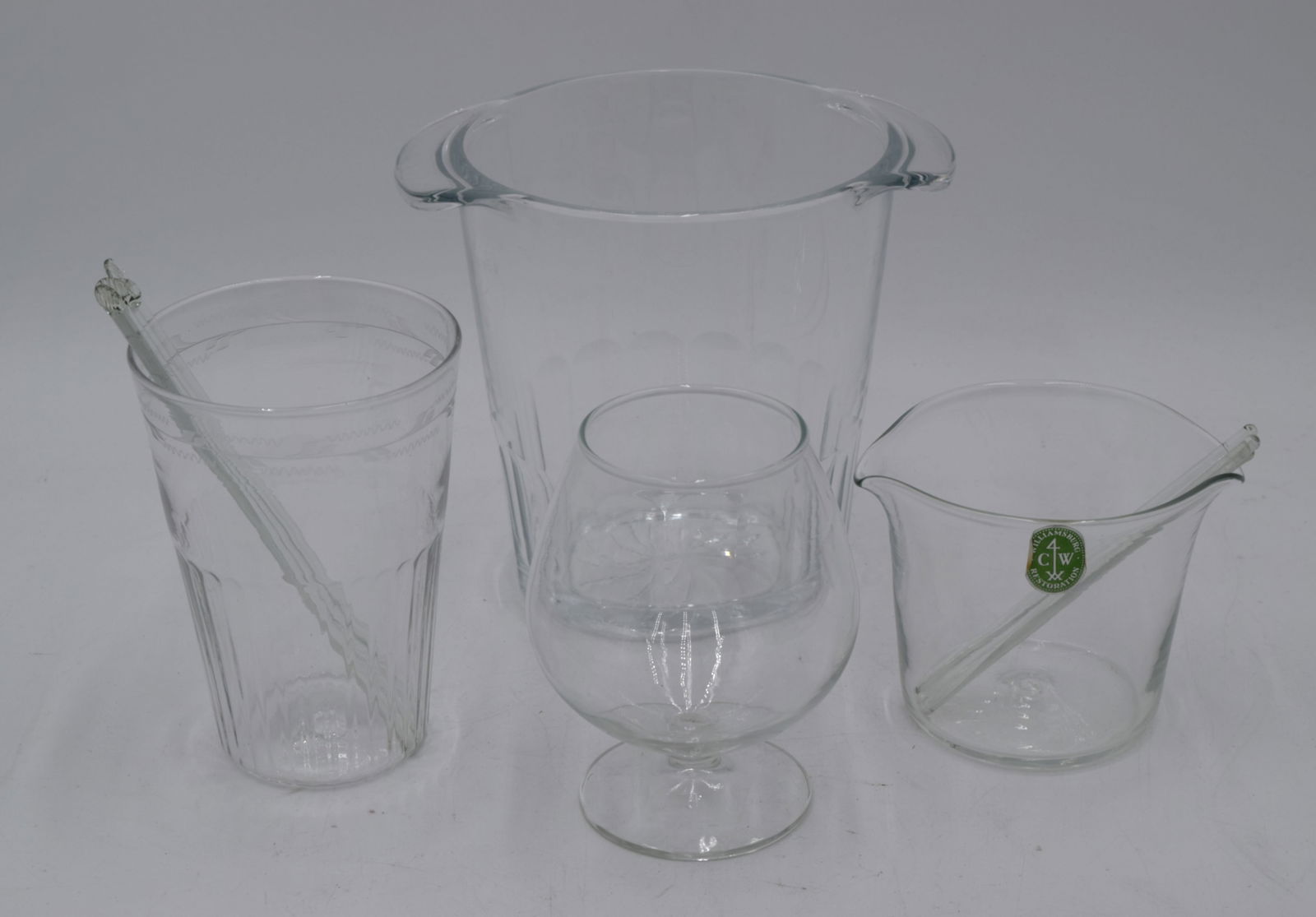 Set of 4 Colonial Williamsburg Glass Barware Items & Stirrers (1 of 9)