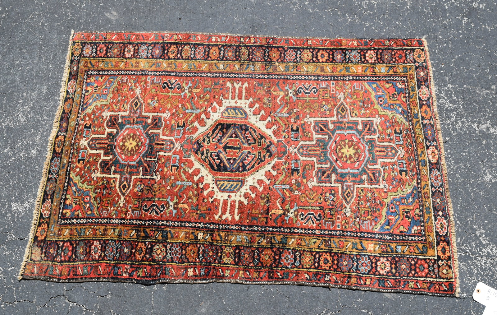 Vintage Hand Woven Heriz Persian Carpet Rug (1 of 6)