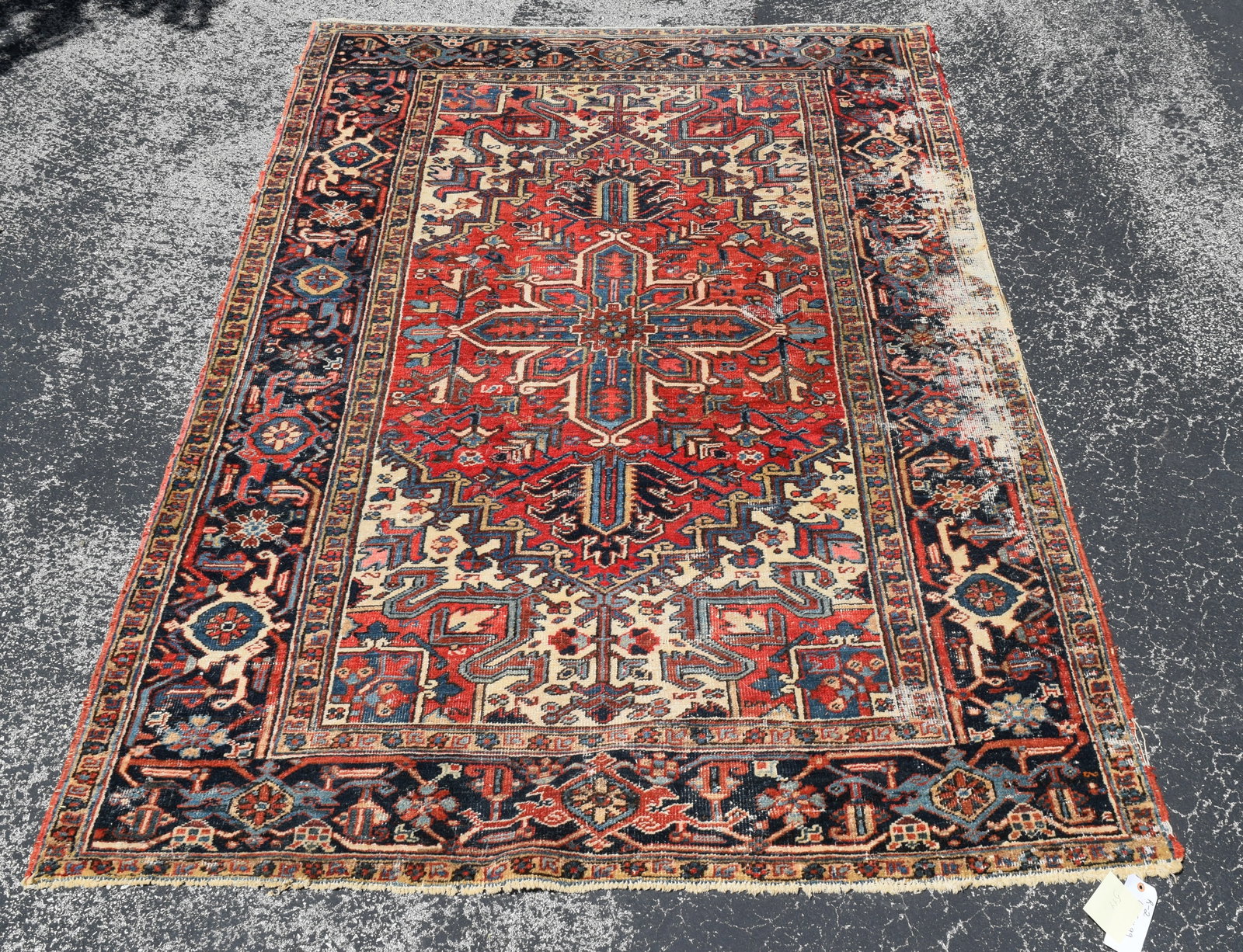Antique Hand Woven Heriz Carpet Rug (1 of 8)