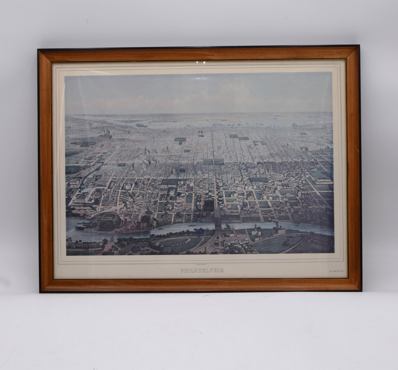 Hand Colored Philadelphia Map Lithograph Print (1 of 7)