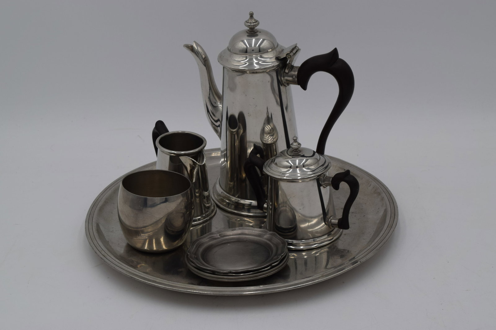 Colonial Williamsburg Pewter Stieff Tea Set (1 of 14)