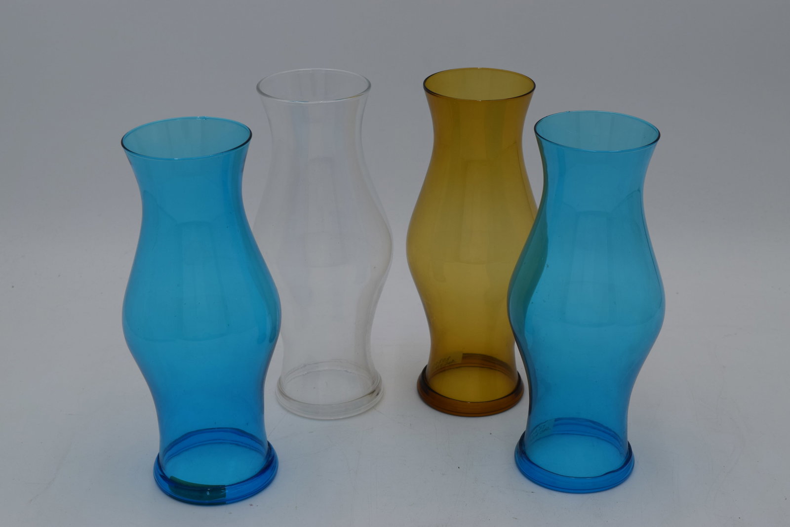 Set of 4 Colored Glass Hurricane Lamp Candle Globes (1 of 8)