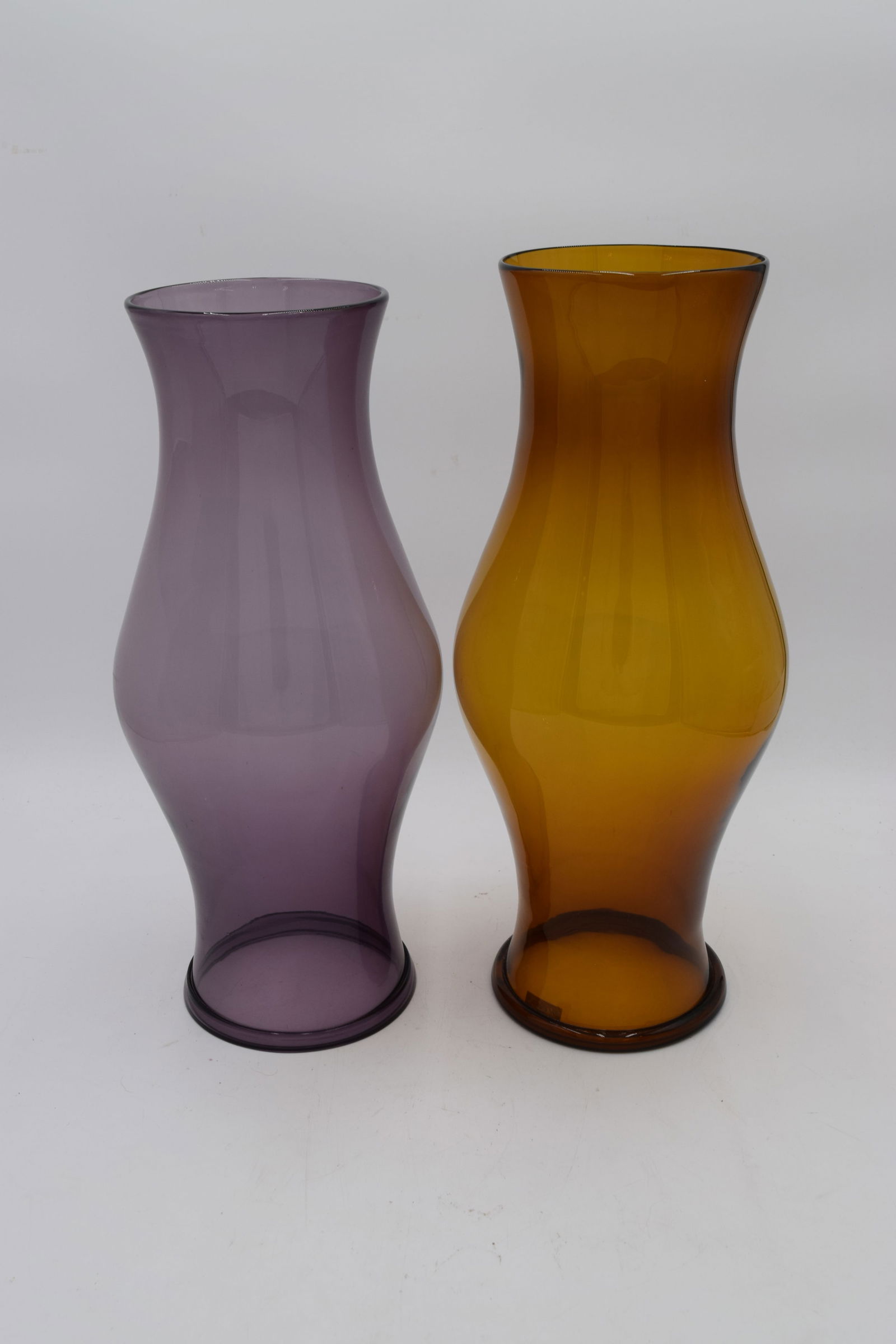 Pair of Colored Glass Hurricane Lamp Candle Globes (1 of 8)