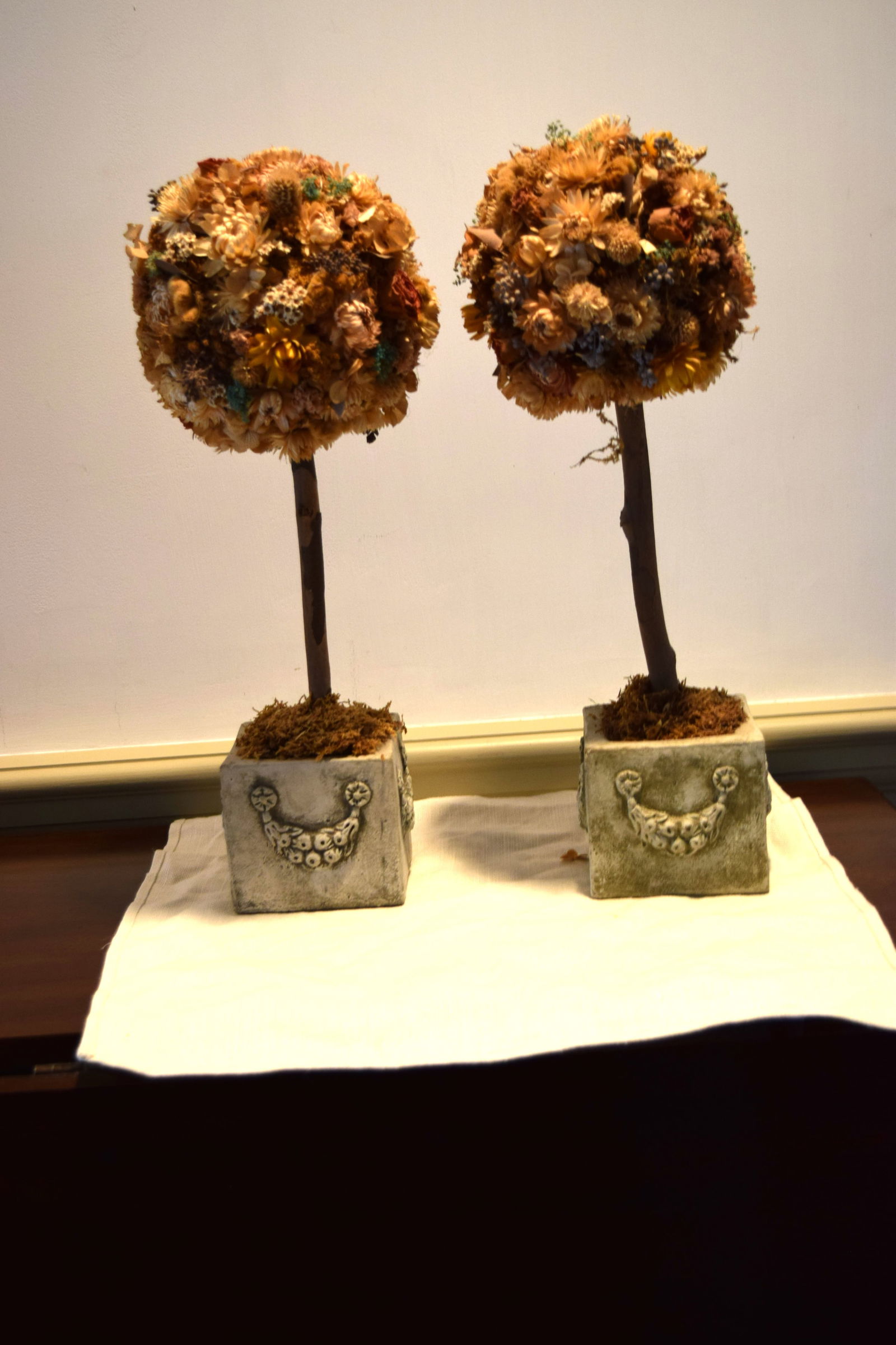 Pair of Dried Flower Tree Topiary Potted Faux Plants (1 of 8)