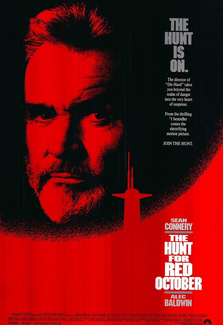 The Hunt for Red October original 1990 vintage one sheet movie poster. Rolled, 27X40 Inches This (1 of 1)