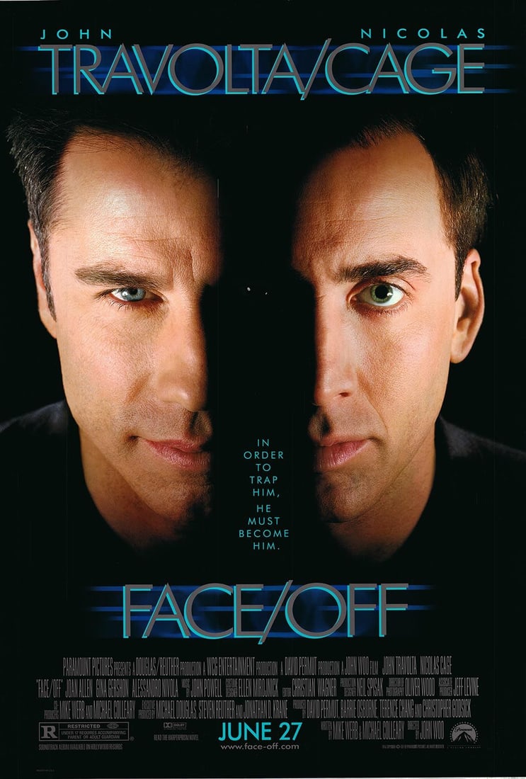 Face/Off  original 1997 vintage advance one sheet movie poster. Rolled, 27X40 Inches This item is (1 of 1)