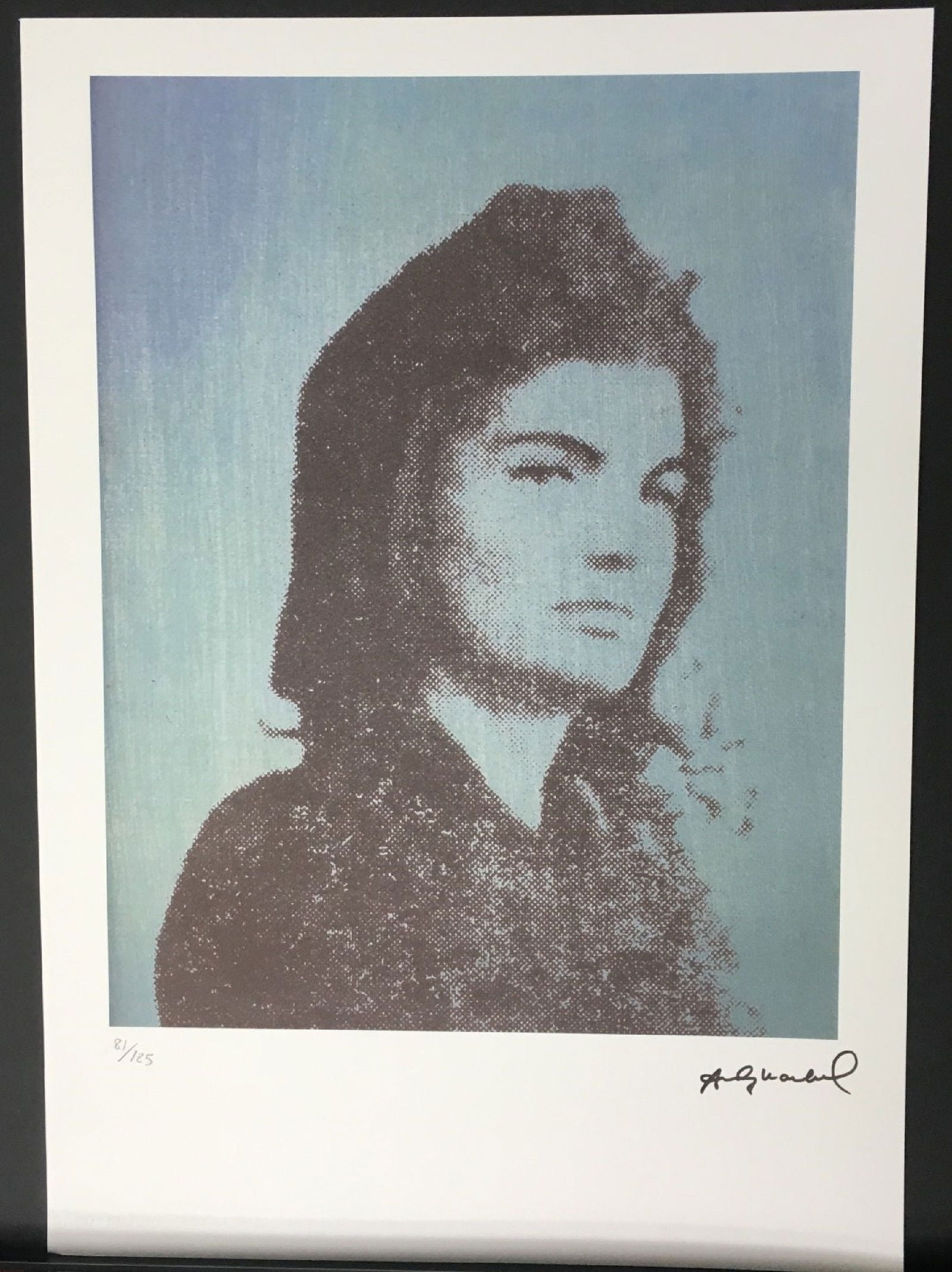 Limited edition 81 of 125 Jackie Kennedy Lithograph with Andy Warhol dry stamped (embossed) in the (1 of 1)