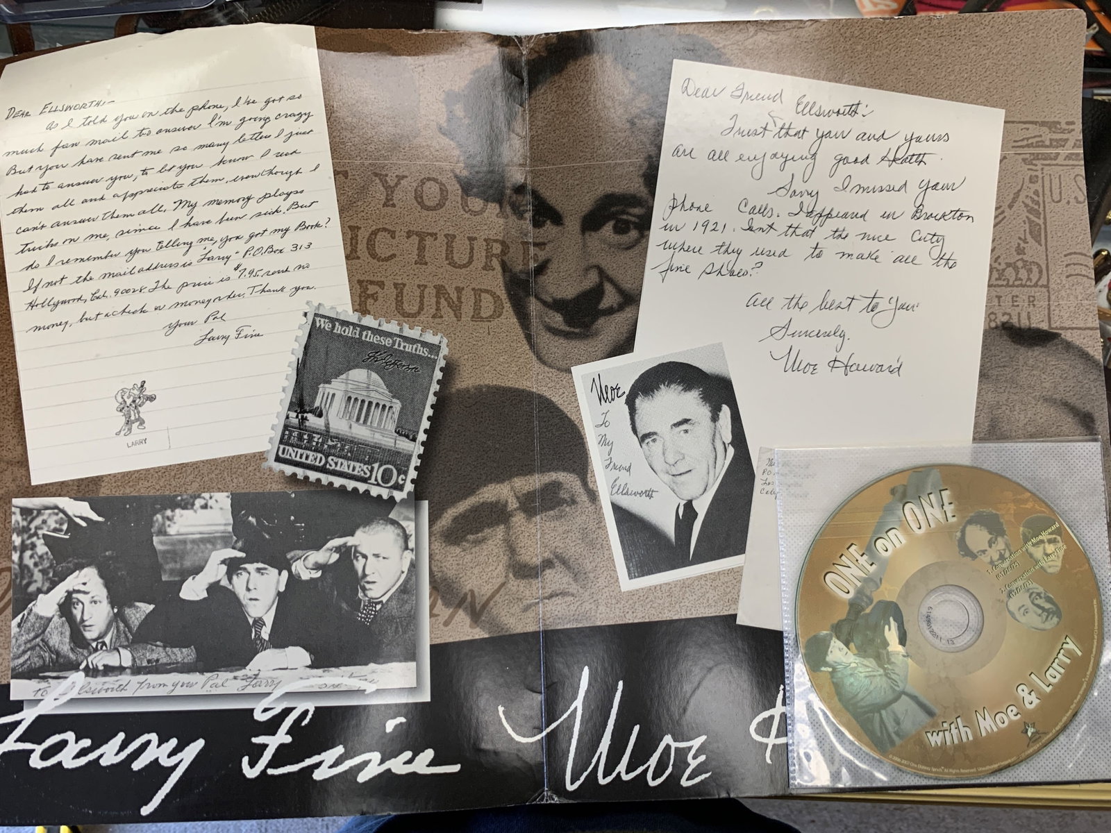 3 Stooges collectible interview: This is a collectors edition that is a must have for any 3 stooges collector. It contains a CD with telephone conversations with a true fan of Moe and Larry. It is a collectors edition containing lett