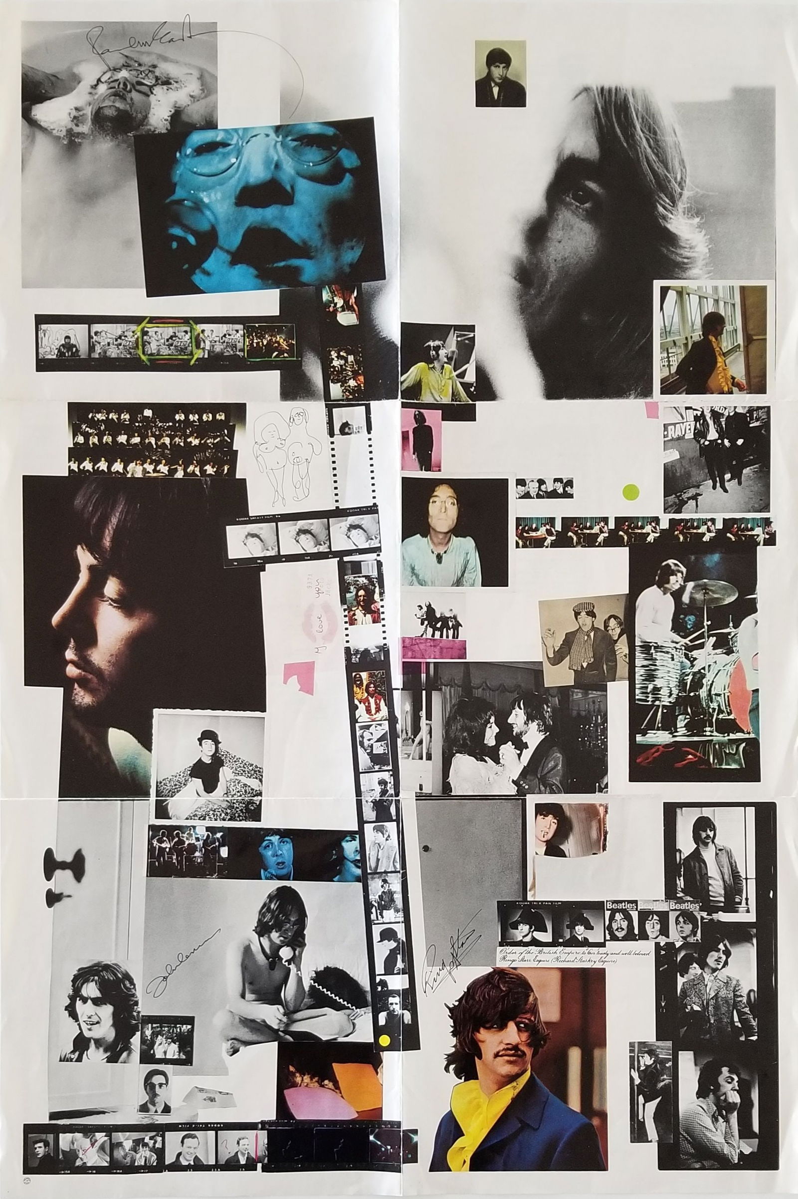 The Beatles signed album insert: The Beatles signed album insert autographed by John Lennon, Paul McCartney and Ringo Starr.