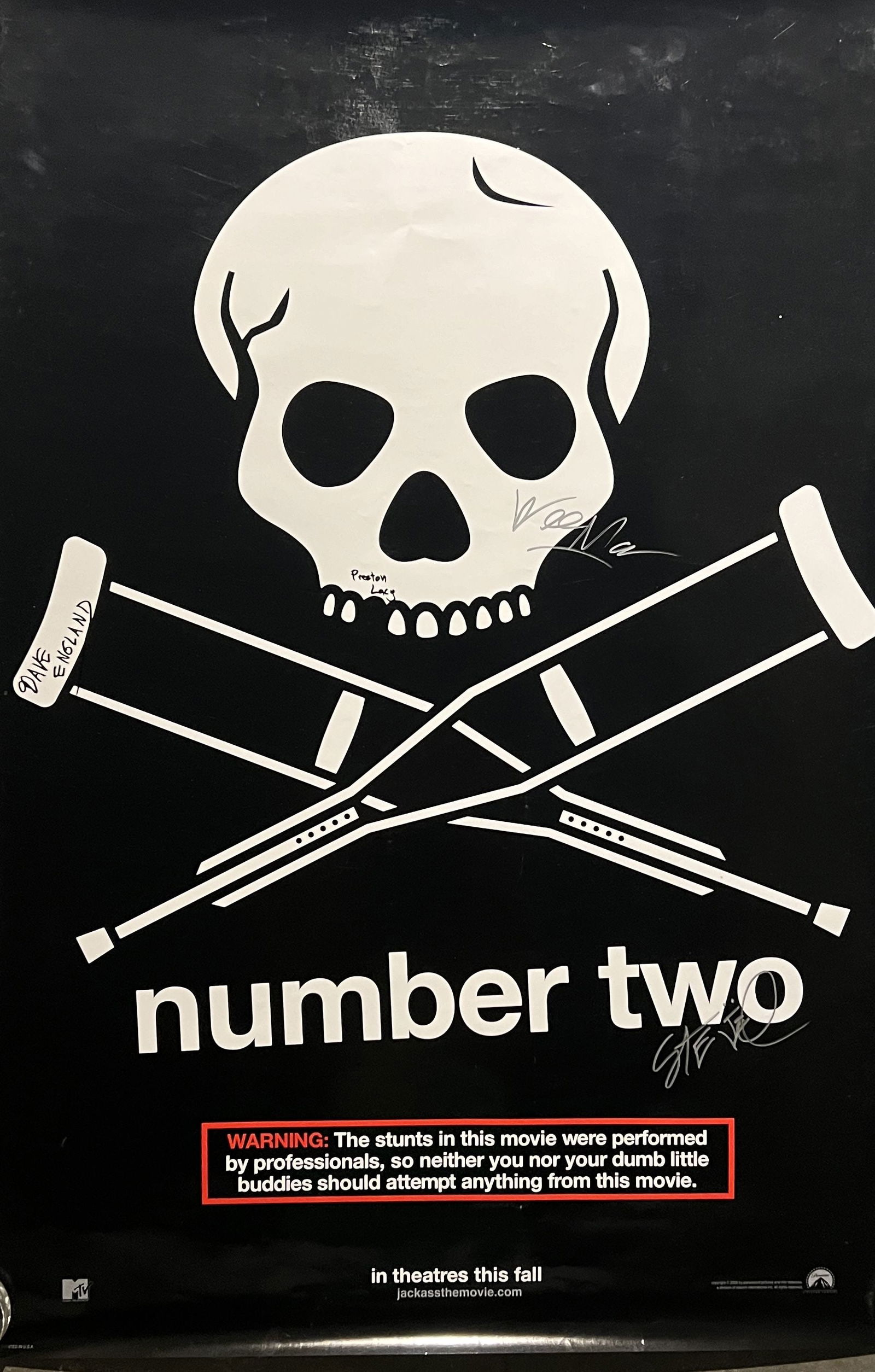 Jackass II cast signed movie poster autographed by Steve-O (1 of 1)