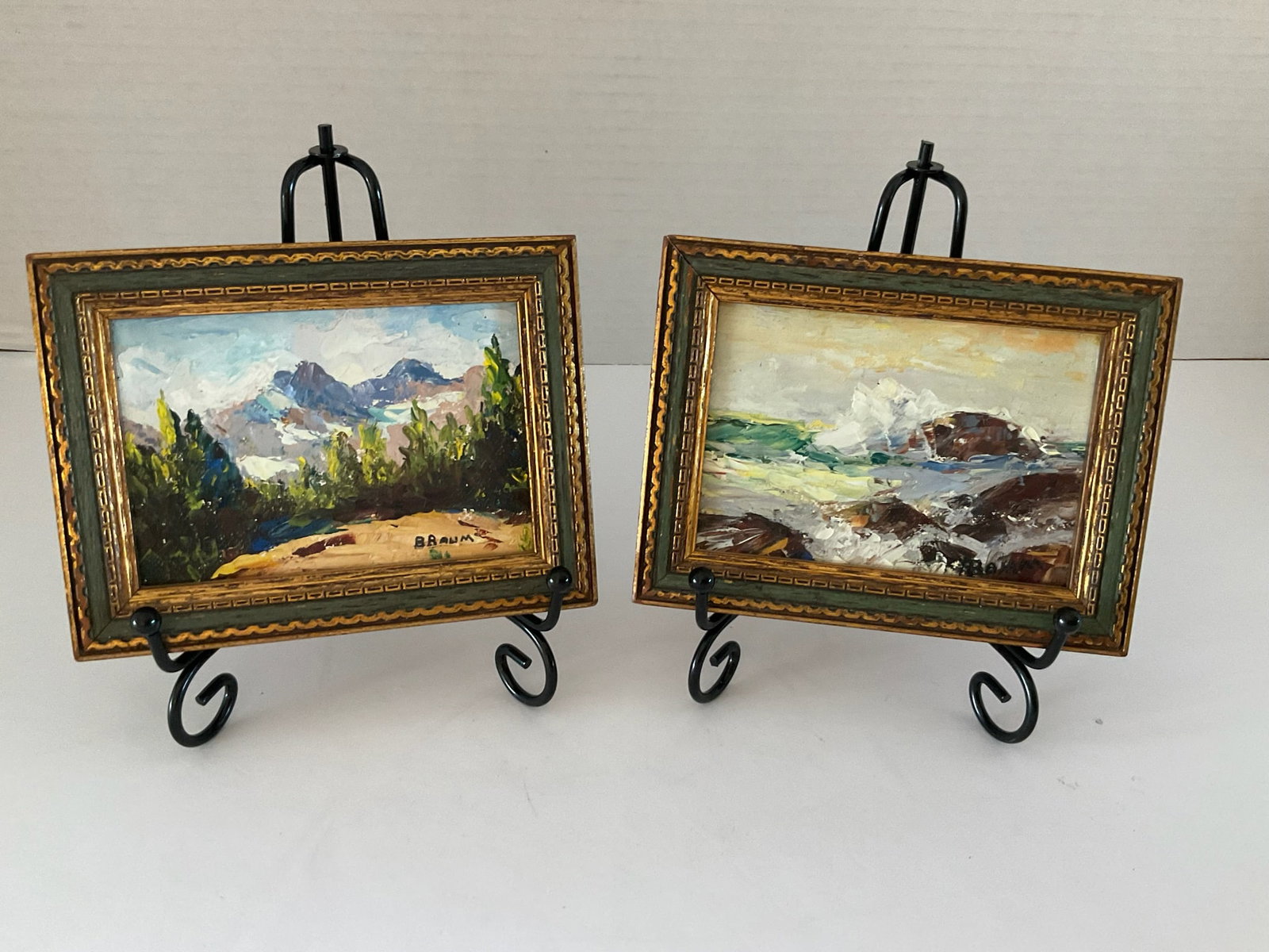 Antique Signed Baum Oil on Board Paintings (1 of 6)