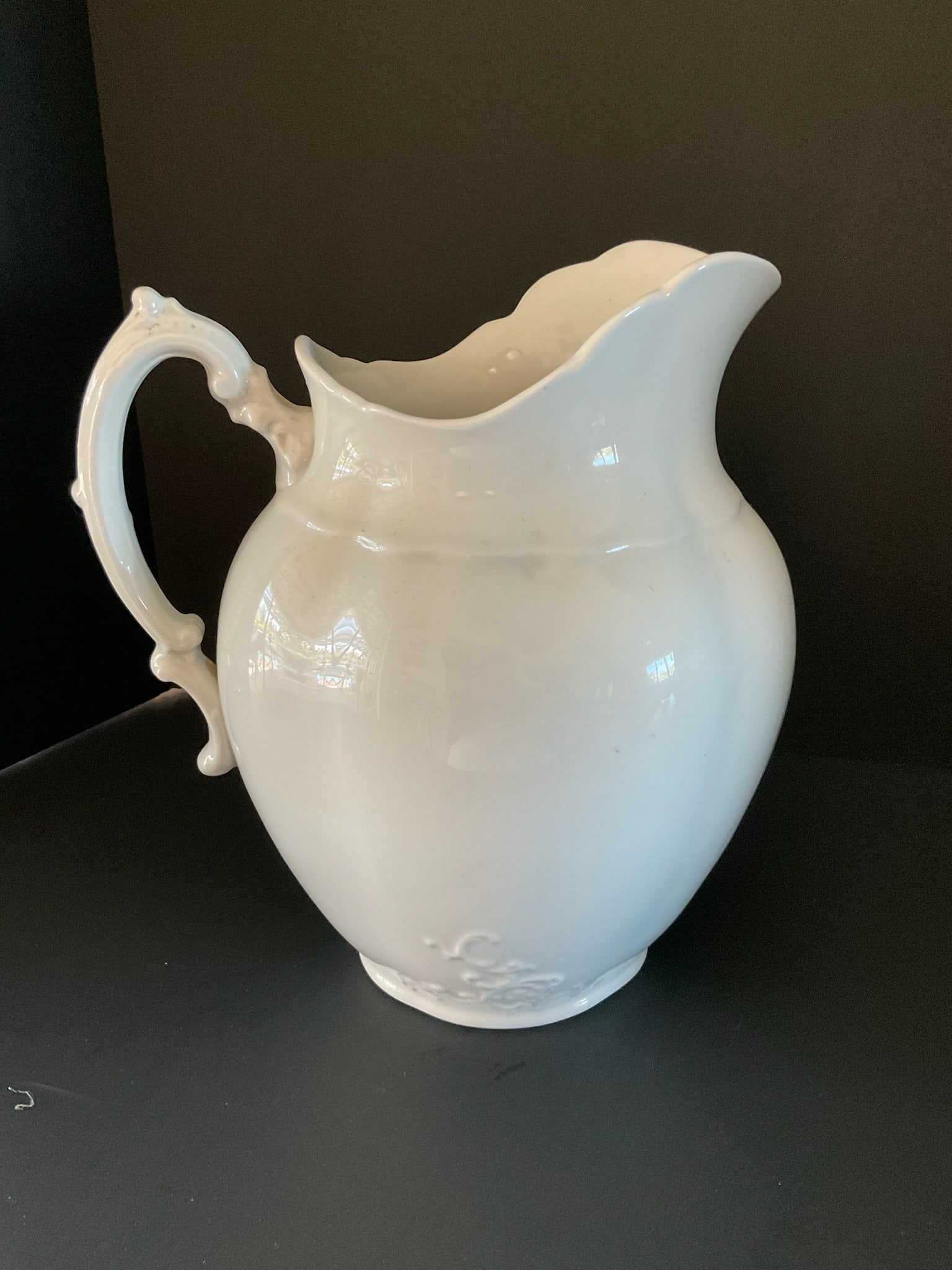 Victorian Meakin White Ironstone Large Pitcher (1 of 12)