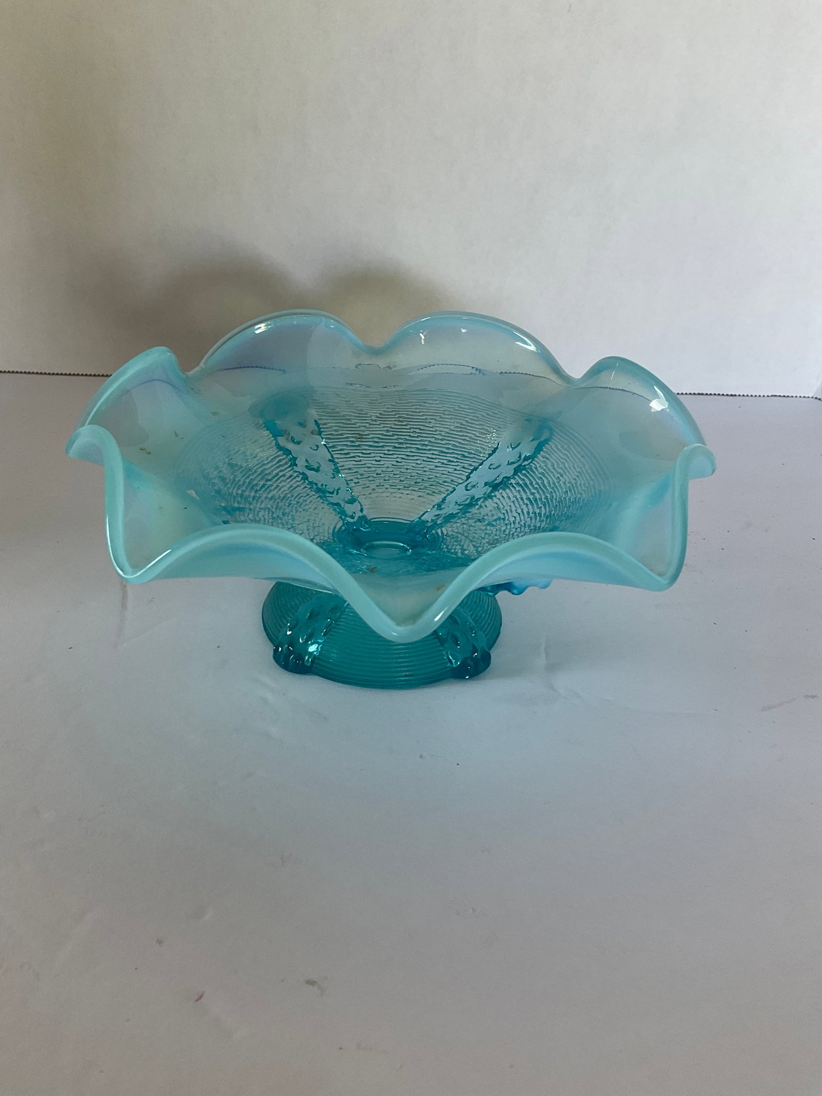Vintage Blue Opalescent Candy Dish (1 of 4)