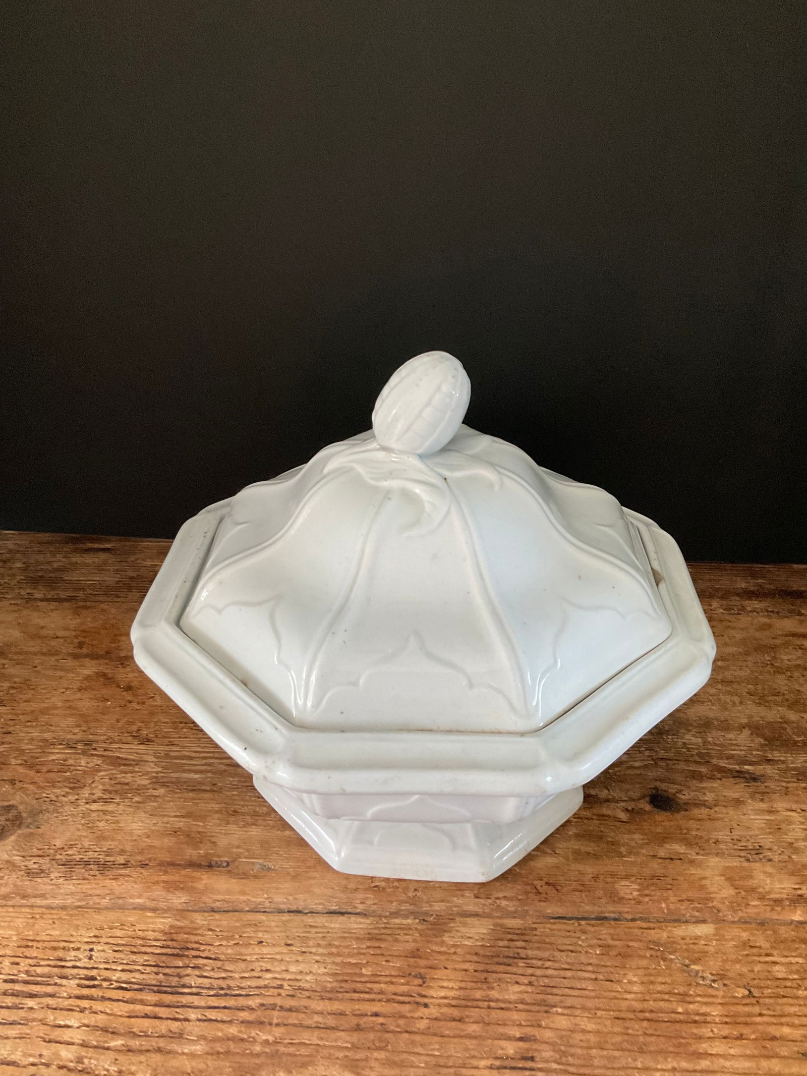 Antique White Ironstone Lidded Serving Dish (1 of 6)