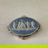 Vintage Wedgwood Porcelain and Sterling Silver Brooch