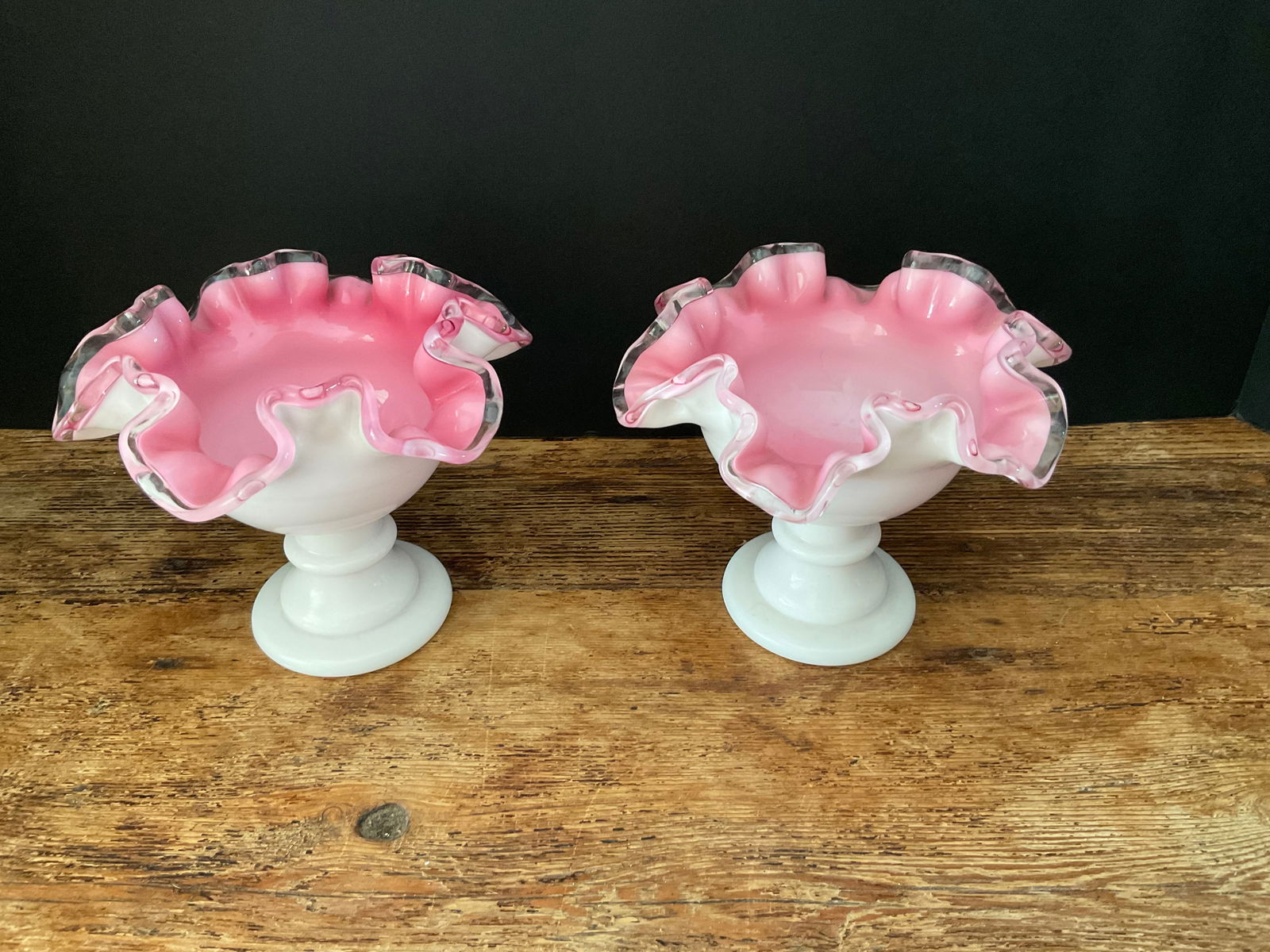 Pair of Fenton Candy Dishes or Candle Holders (1 of 7)