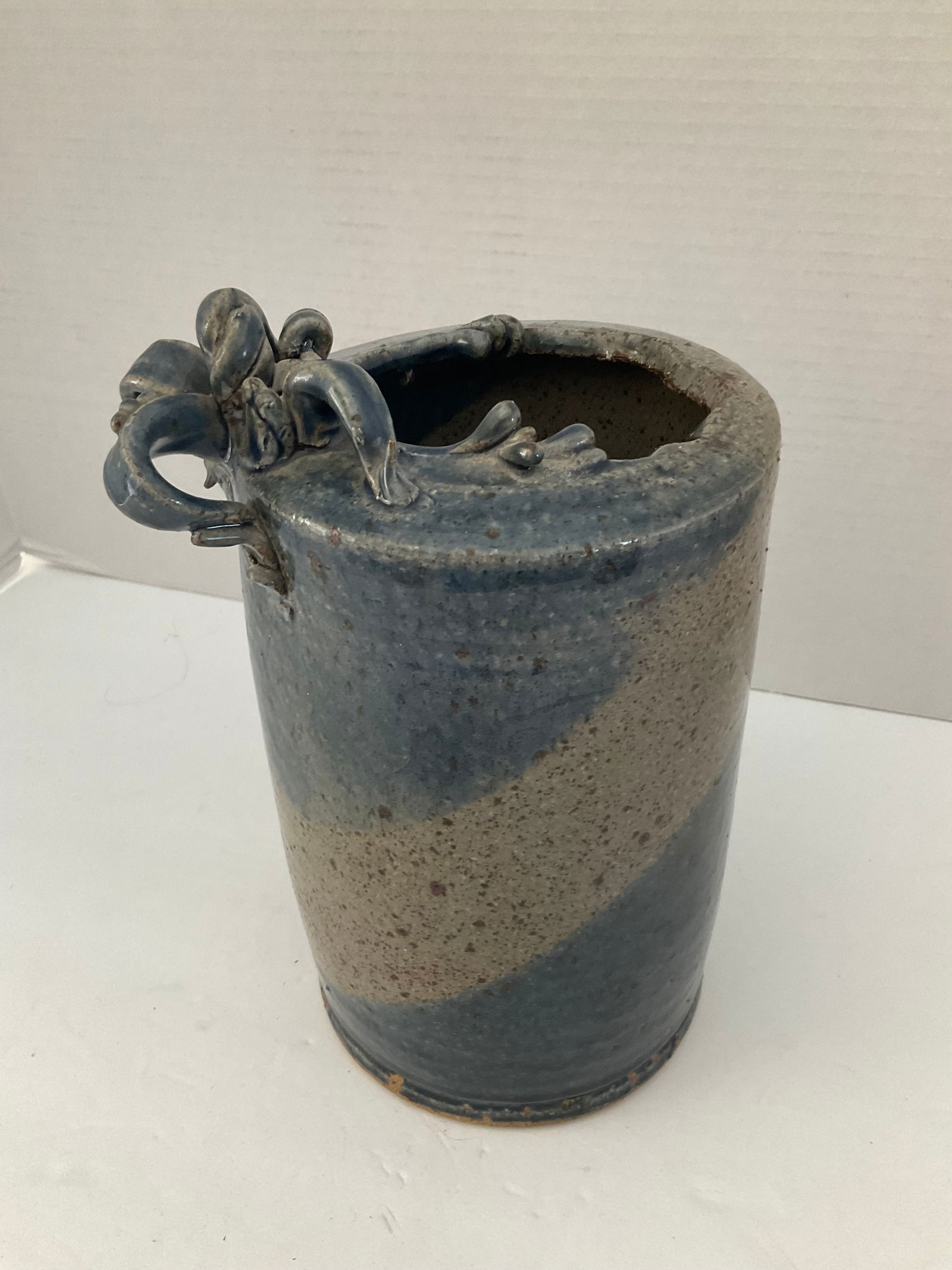 Hand Thrown Pottery Vase with Octopus Accent (1 of 5)