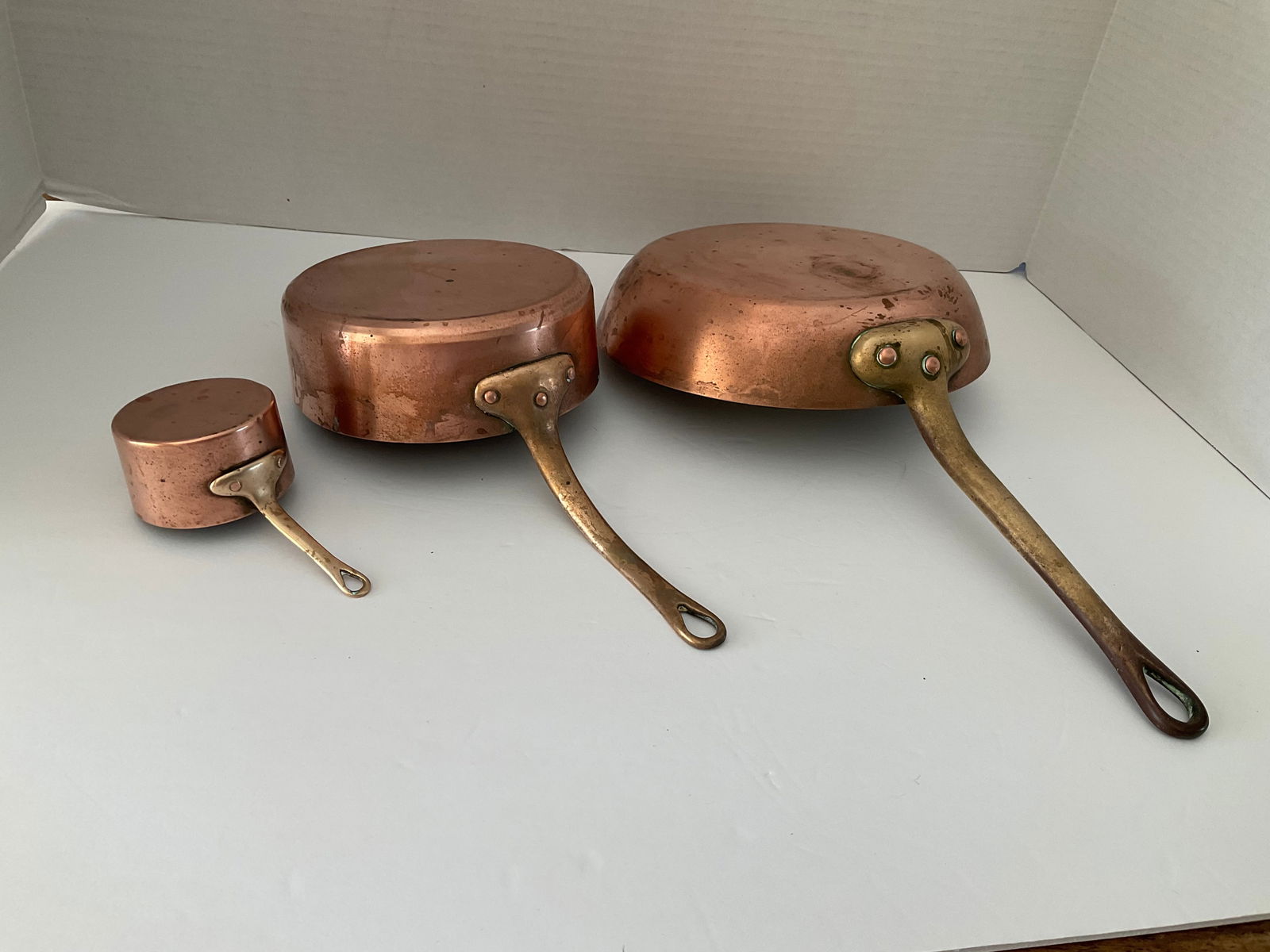 Trio of Antique Copper and Brass Pans (1 of 8)