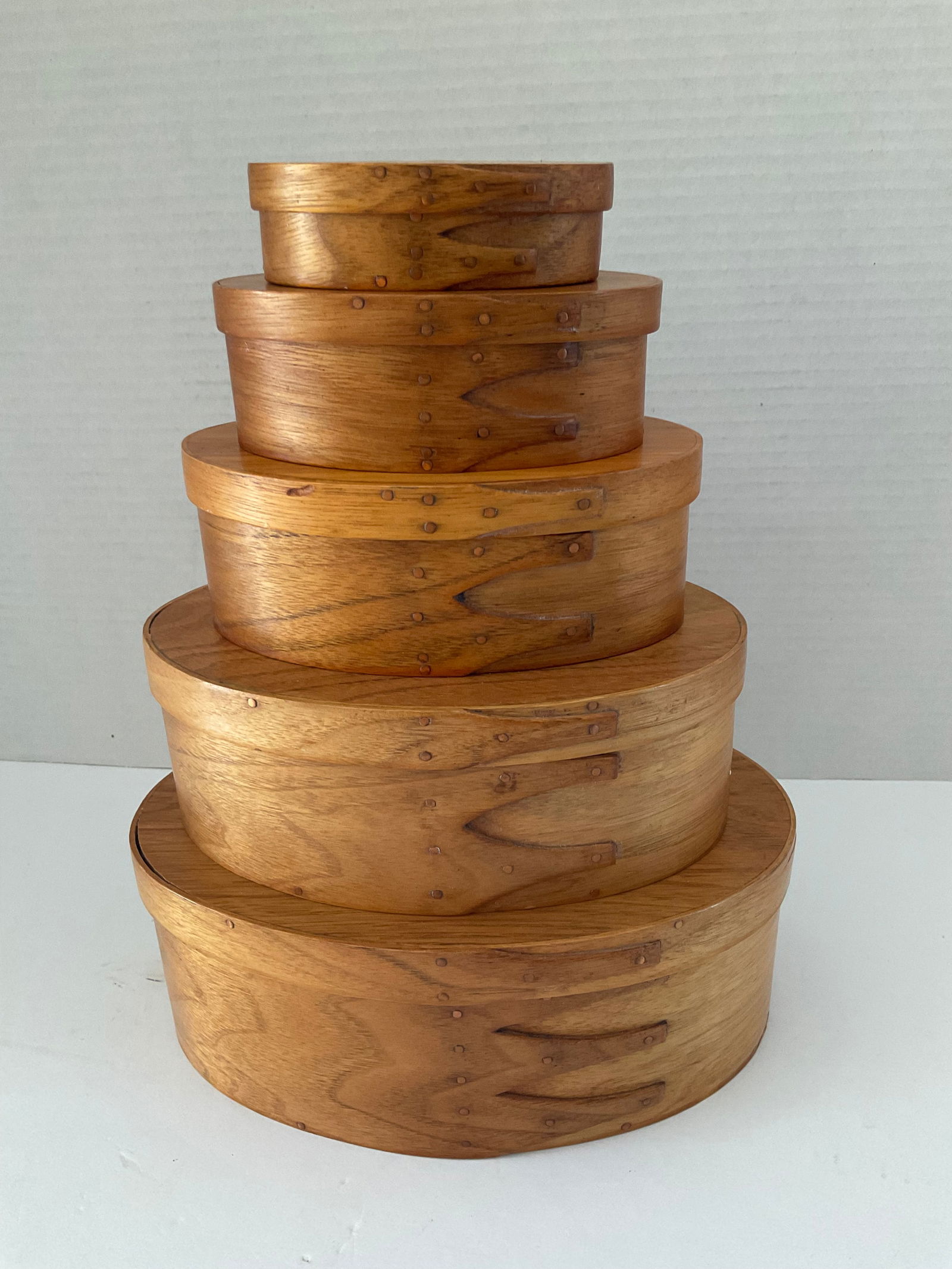 Set of Five Hand Rubbed Vintage Shaker Boxes (1 of 5)