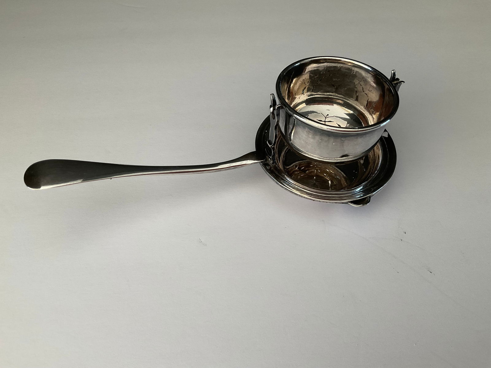 Early Sterling Silver Tea Strainer with Underplate (1 of 7)