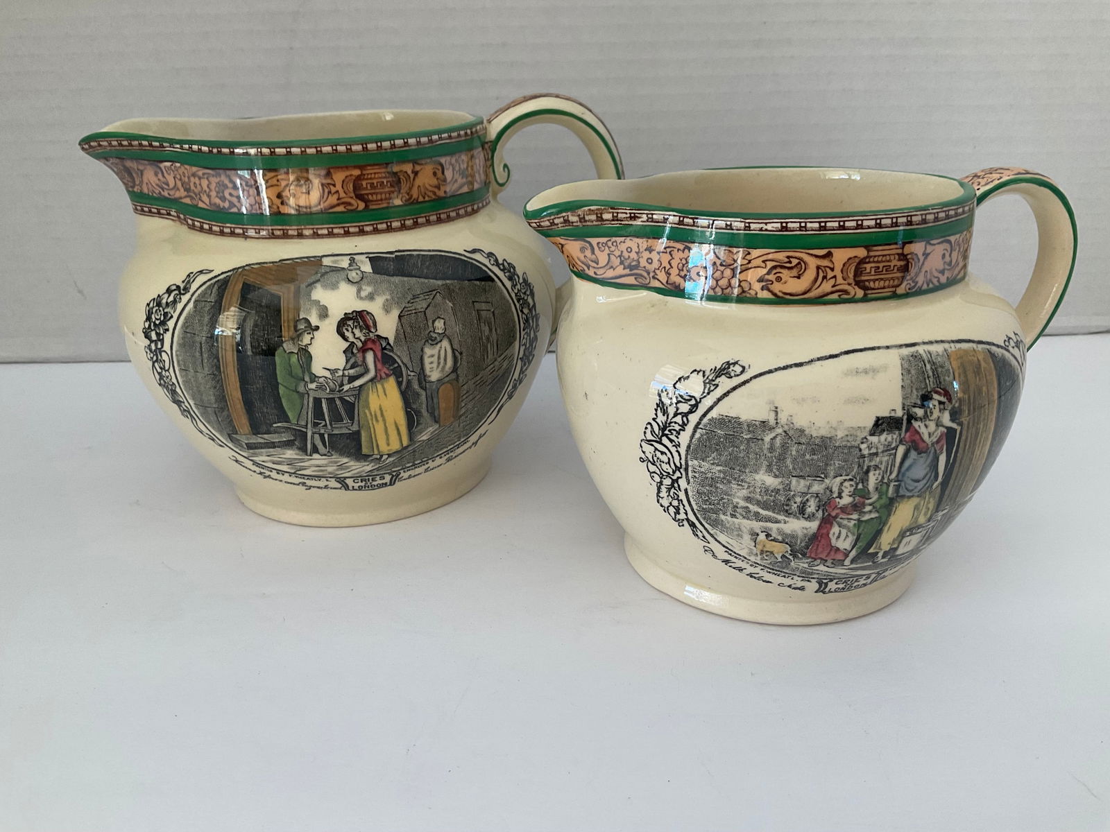 Set of Two Antique Adams Pitchers (1 of 7)