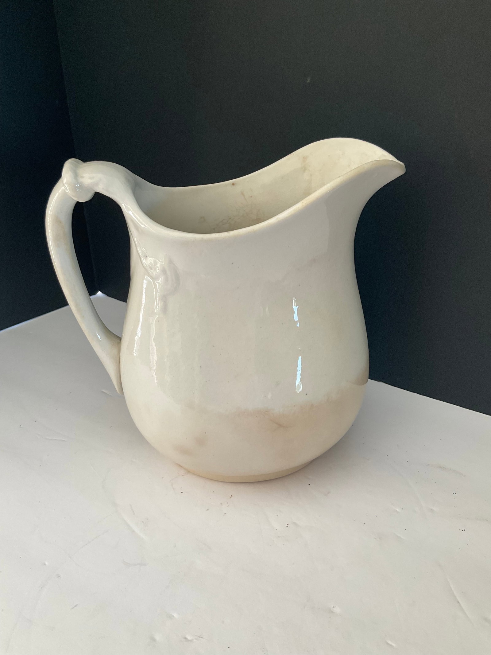 Antique White Ironstone Pitcher (1 of 6)