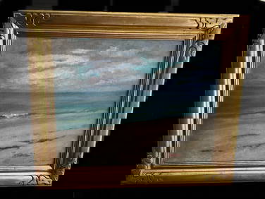 William Penhallow Henderson Early Oil on Canvas "Along the Shore" (1 of 8)