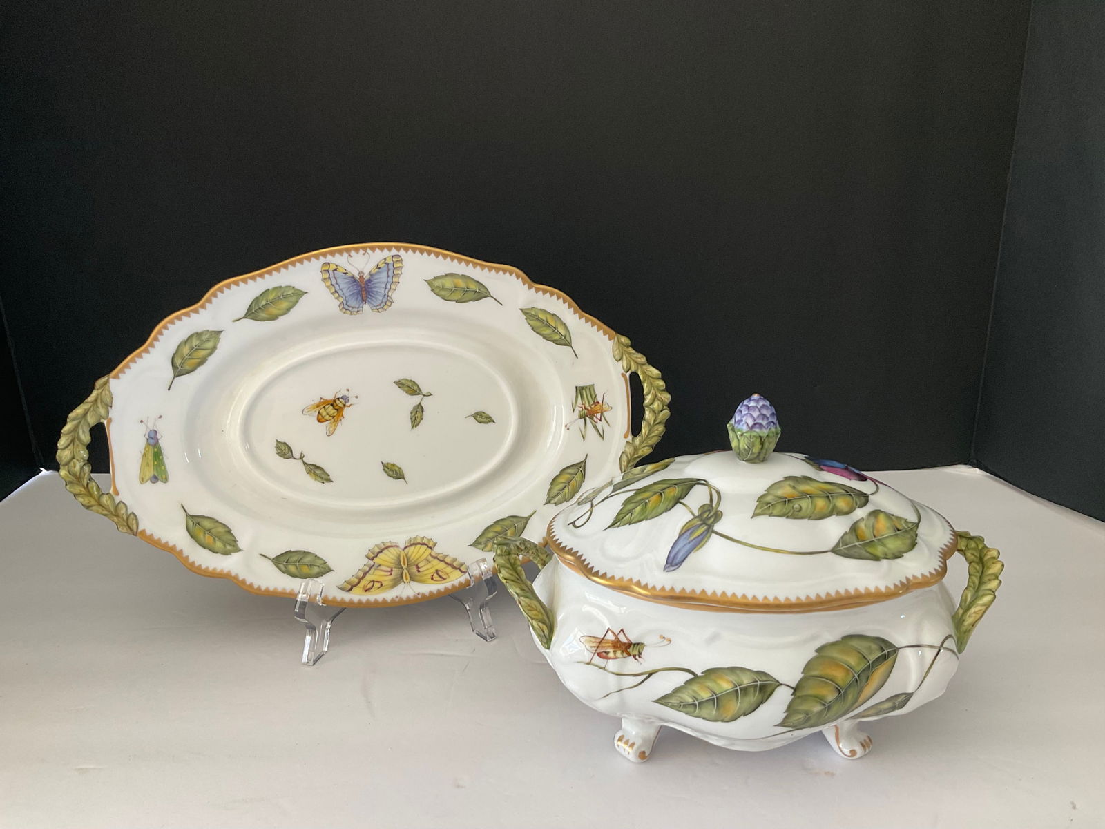 Anna Weatherly Signed Serving Dish with Lid and Underplate (1 of 6)