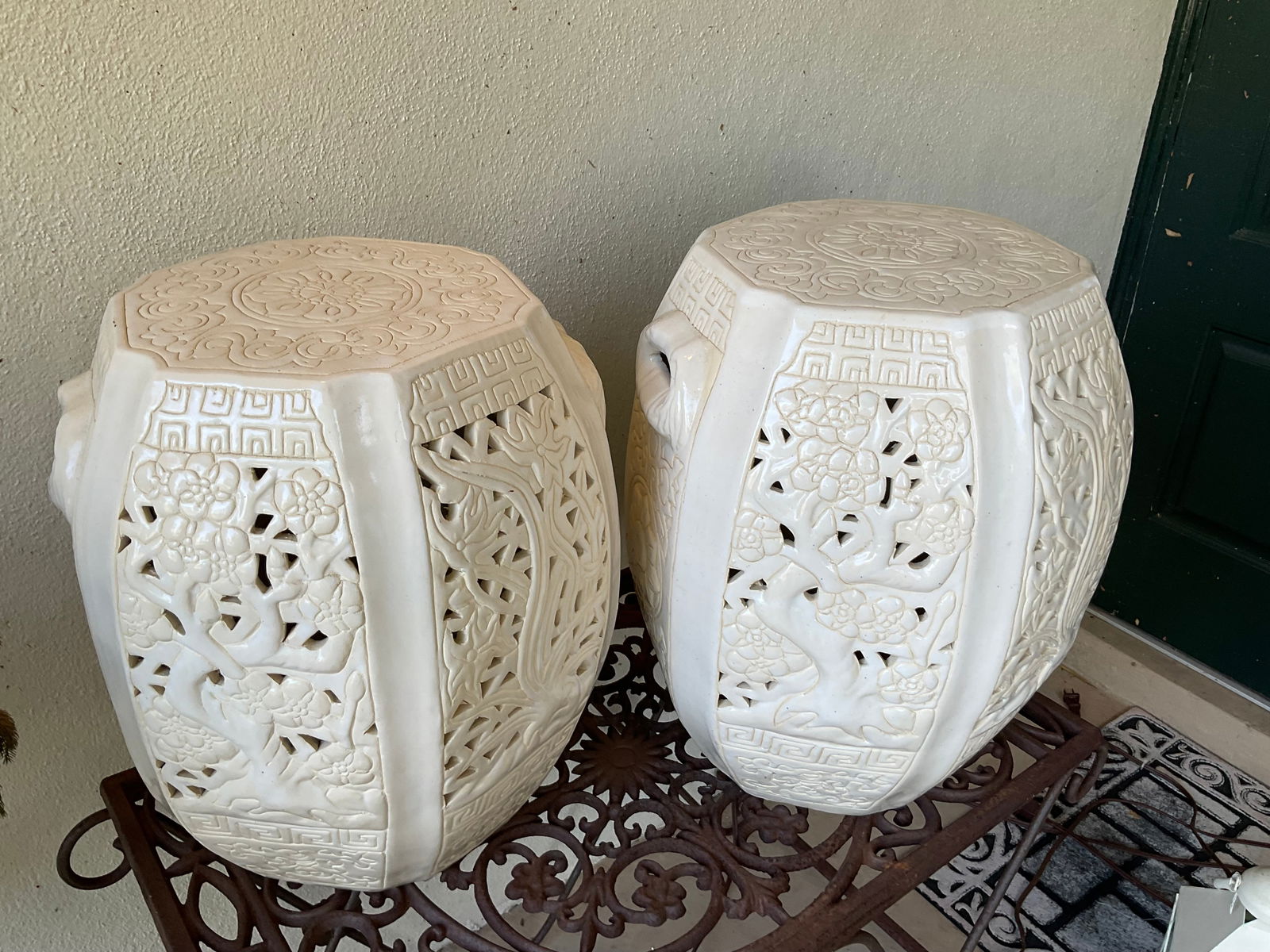 Pair of Ceramic Garden Stools (1 of 5)