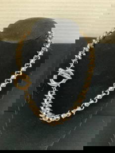 17" Sterling Chunky Chain Necklace: A 17" unmarked sterling necklace. This piece does not adhere to a magnet. Weight is 114.2 grams Appears to be handmade