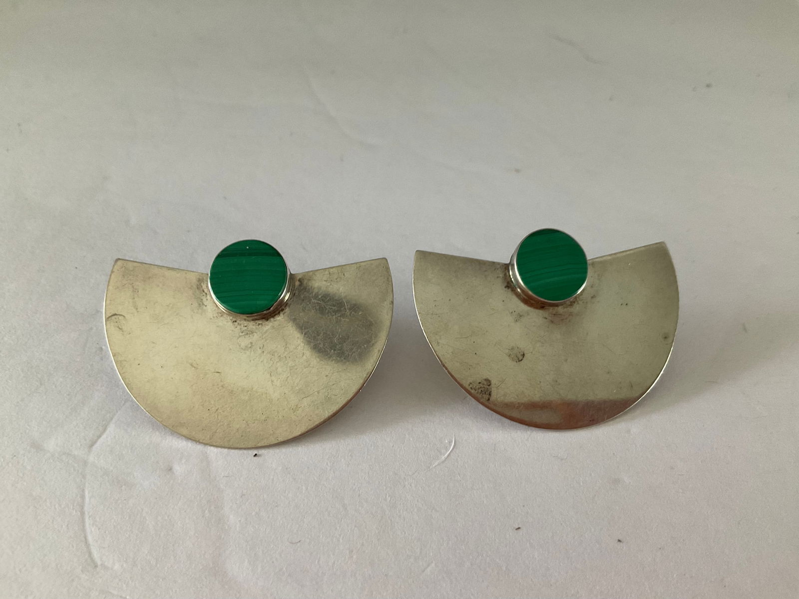 Stamped Signed Sterling Mid Century Sterling Earrings (1 of 6)