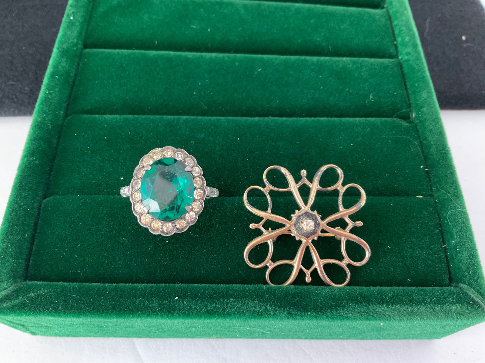 Victorian Sterling Brooch and Vintage Ciner Ring (1 of 7)