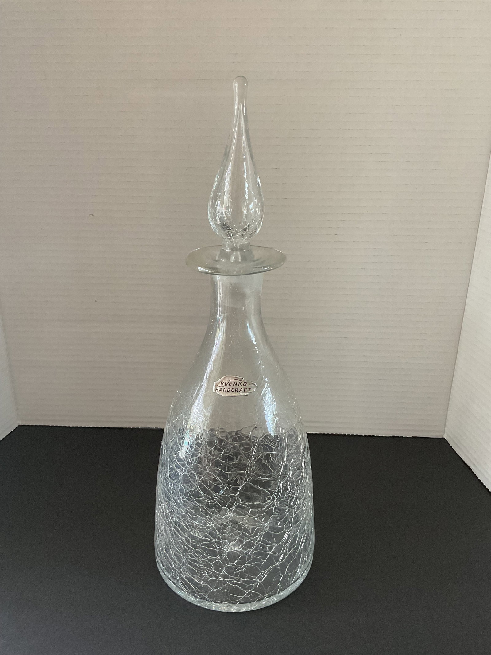 Blenko Vintage Clear Crackle Glass Decanter (1 of 7)