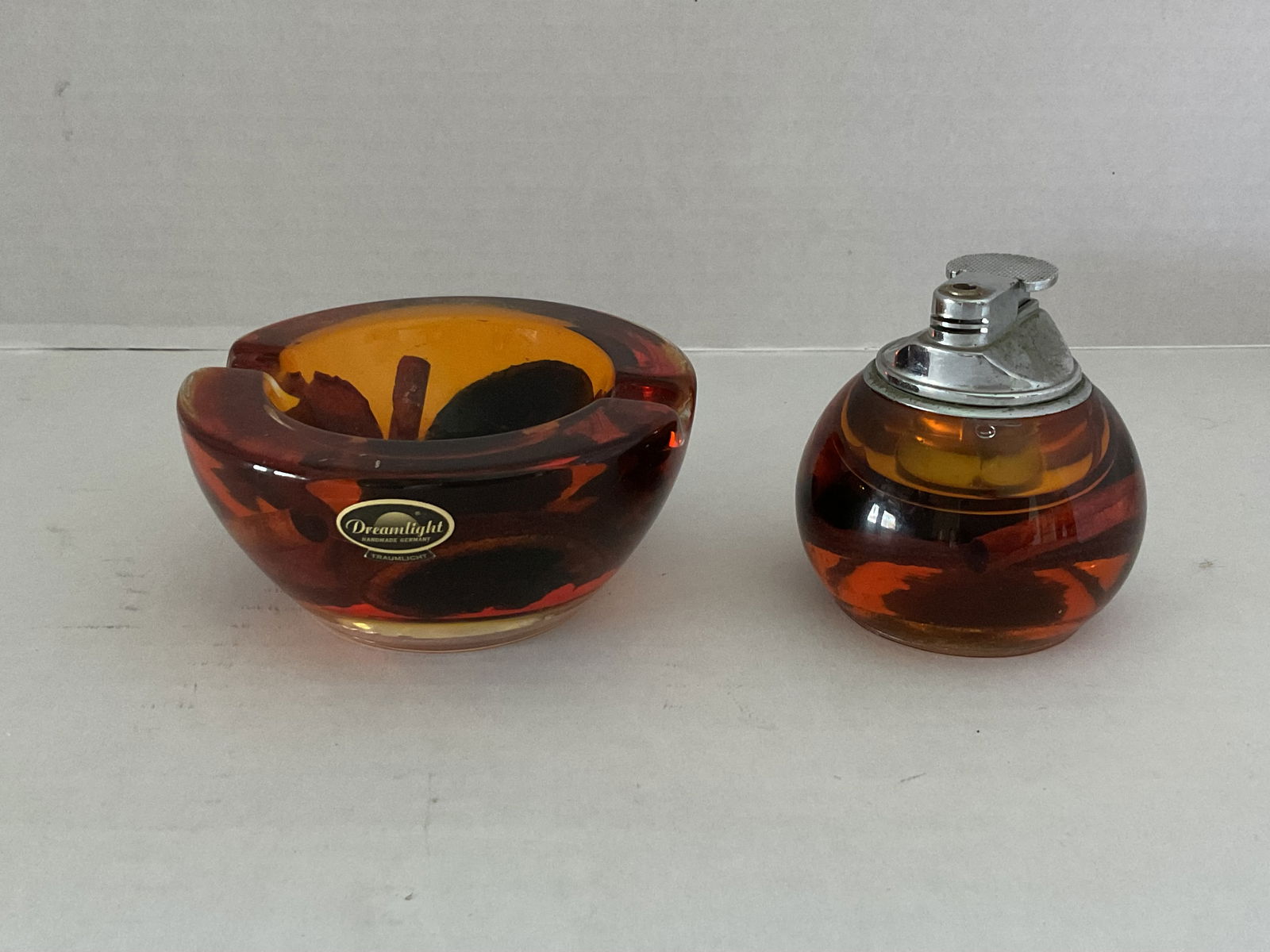 Mid Century "Dreamlight" Bohemia Crystal Ash Receiver and Lighter (1 of 7)