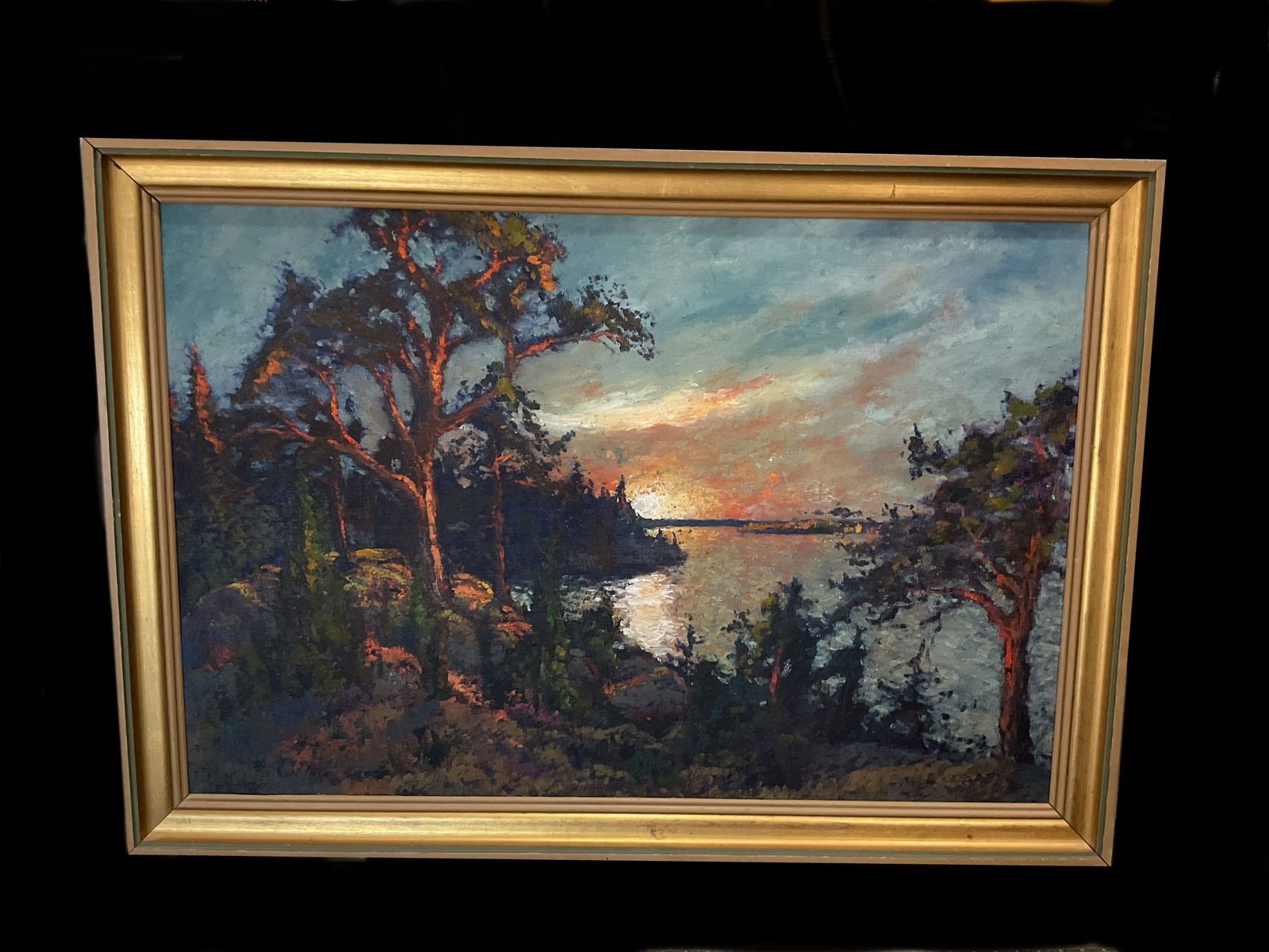 Frans Gard (1904 - 1981 - Swedish) Oil on Canvas: An original signed Frans Gard oil on canvas. Gard was a Swedish painter known for his evocative seascapes and landscapes. Gard's paintings often depict the rugged beauty of the Swedish coastline with
