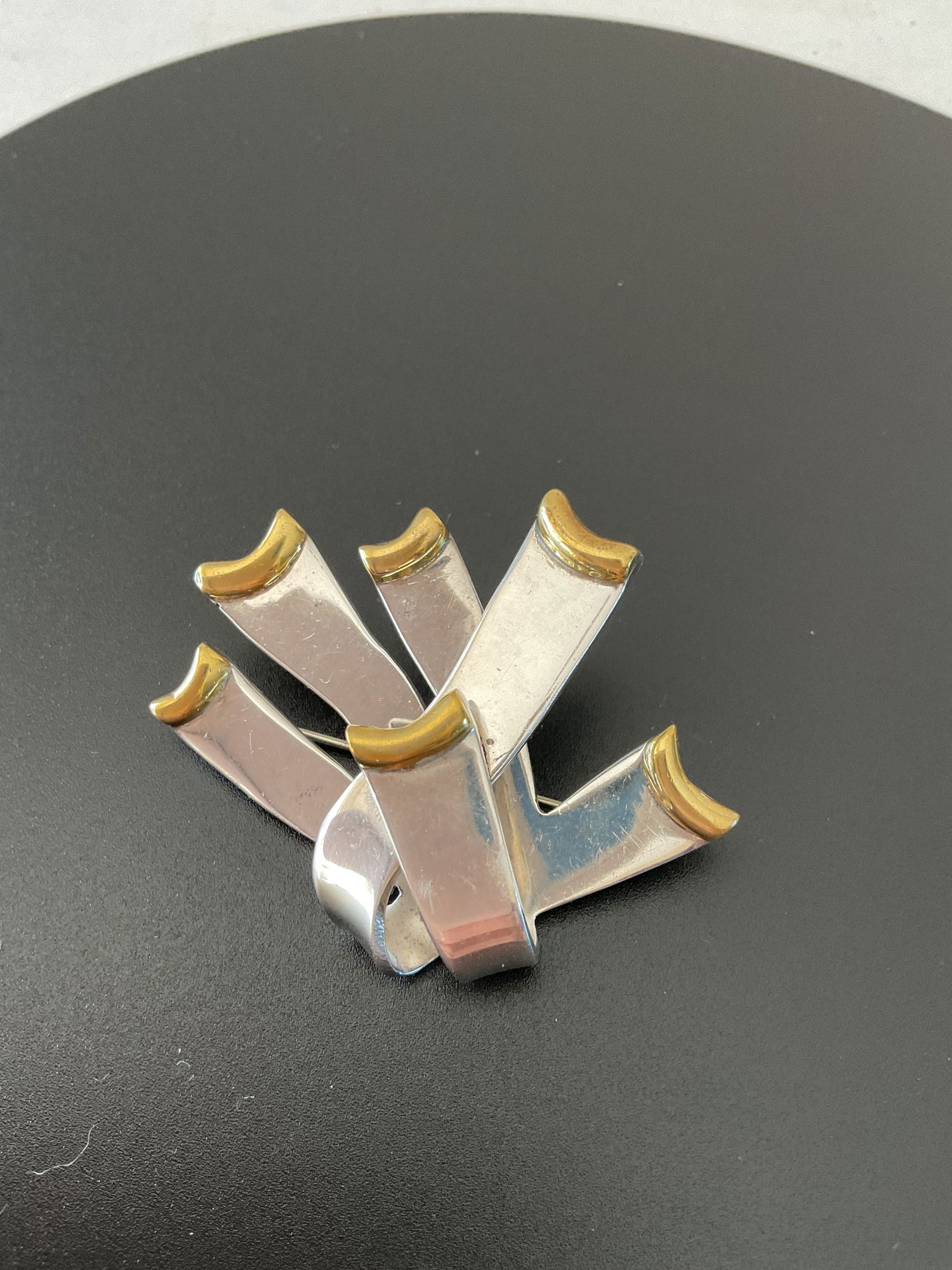 Vintage Heavy Mexican Sterling Silver Brooch (1 of 4)