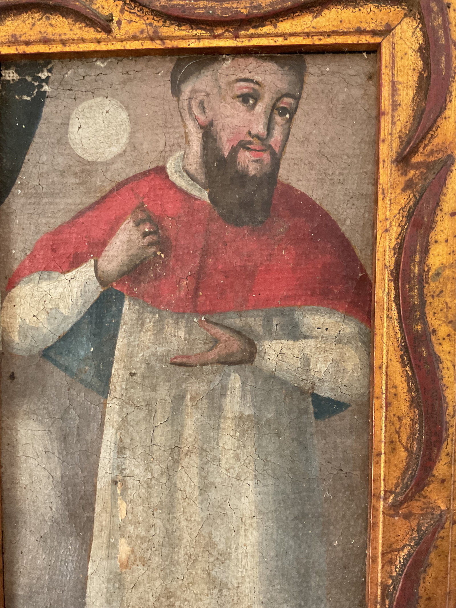 18th Century Oil on Canvas Spanish Colonial Saint Raymond Nonatus - 2